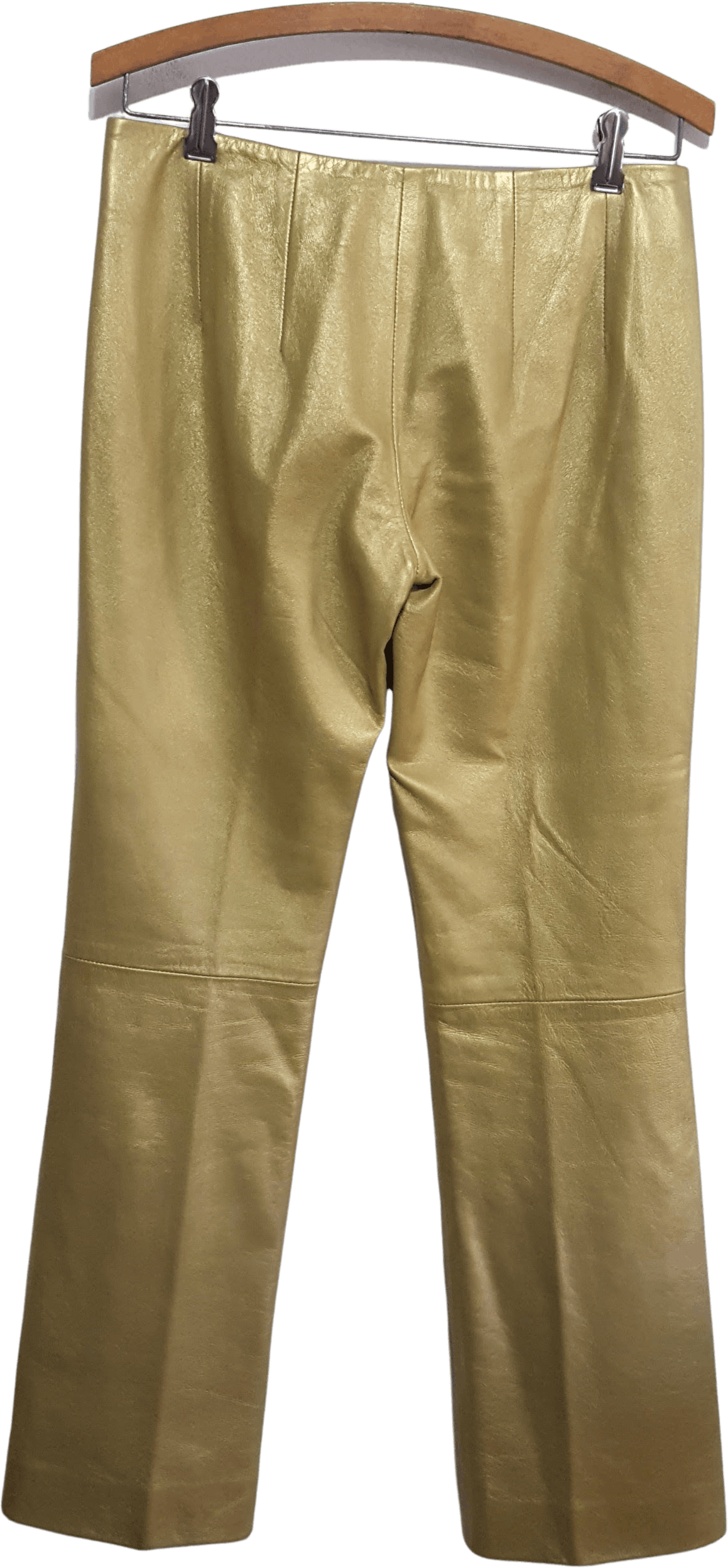 Vintage 00 s Metallic Gold Leather Pants by Burberry Shop THRILLING