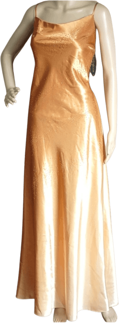 Vintage 90's Golden Maxi Prom Dress by Rebecca Usa
