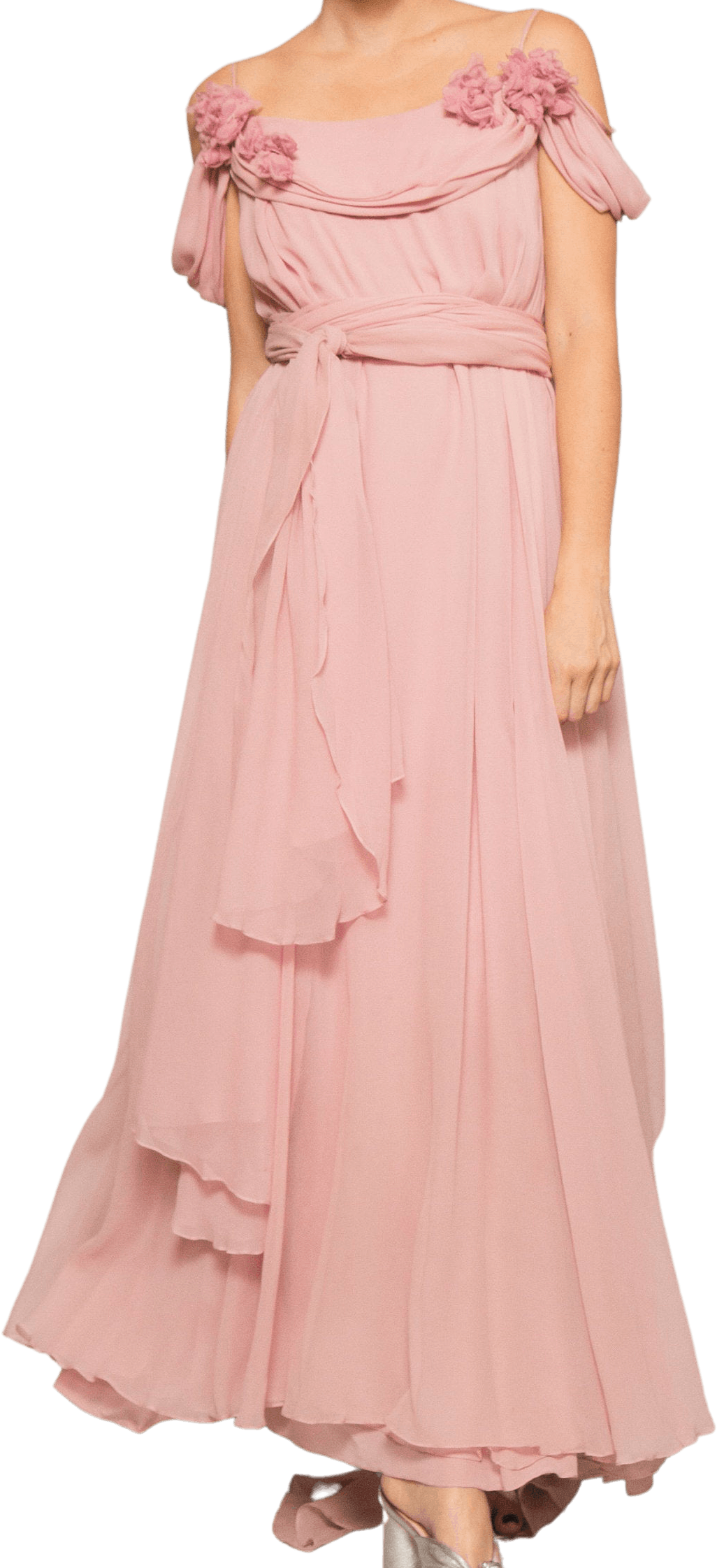 Draped Long Dress Pink