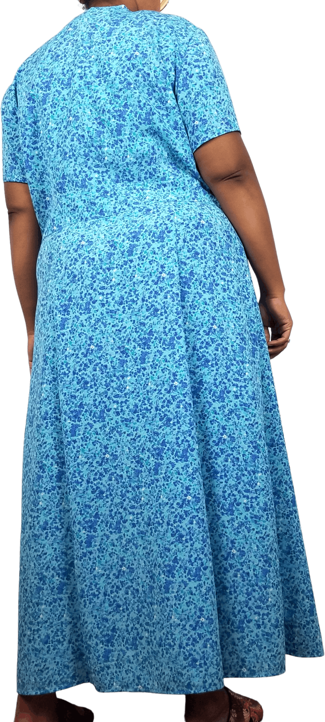 Plus Size Cottagecore Vintage 90's Blue Maxi Dress by Lady Dorby