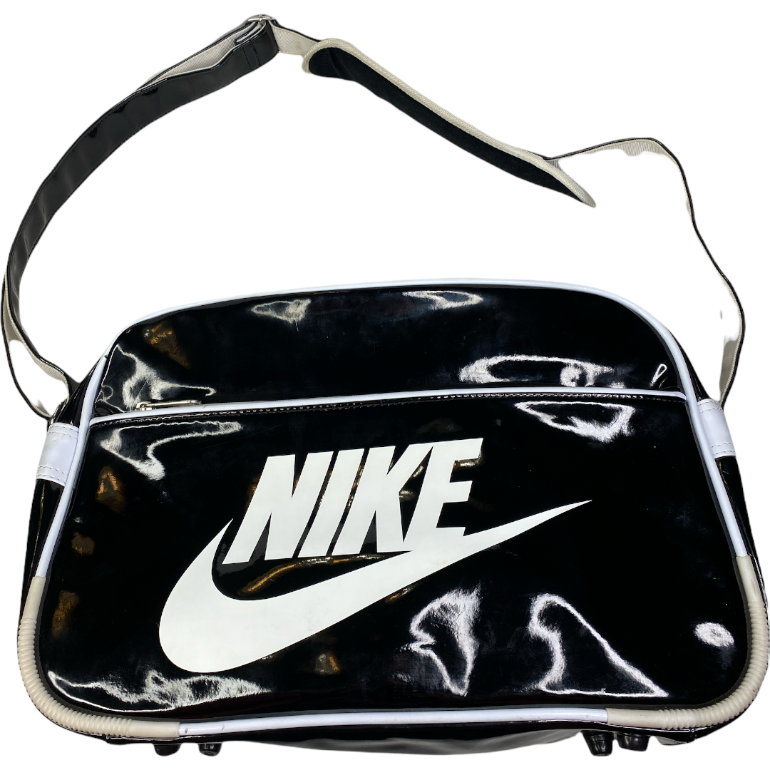 Vintage 90's Patent sold Black and White Nike Crossbody Gym Bag