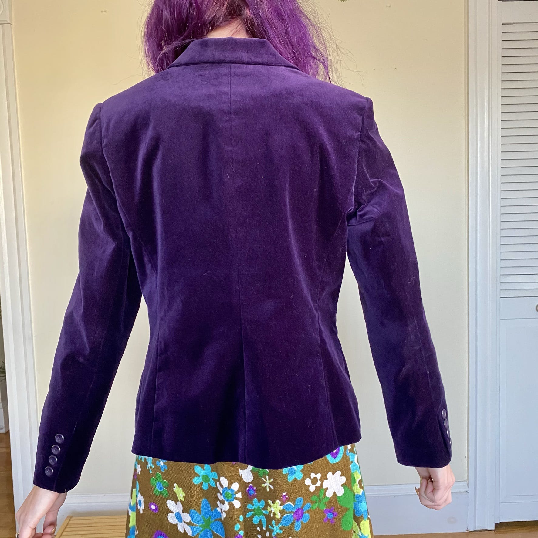 Purple rafaella deals velvet blazer