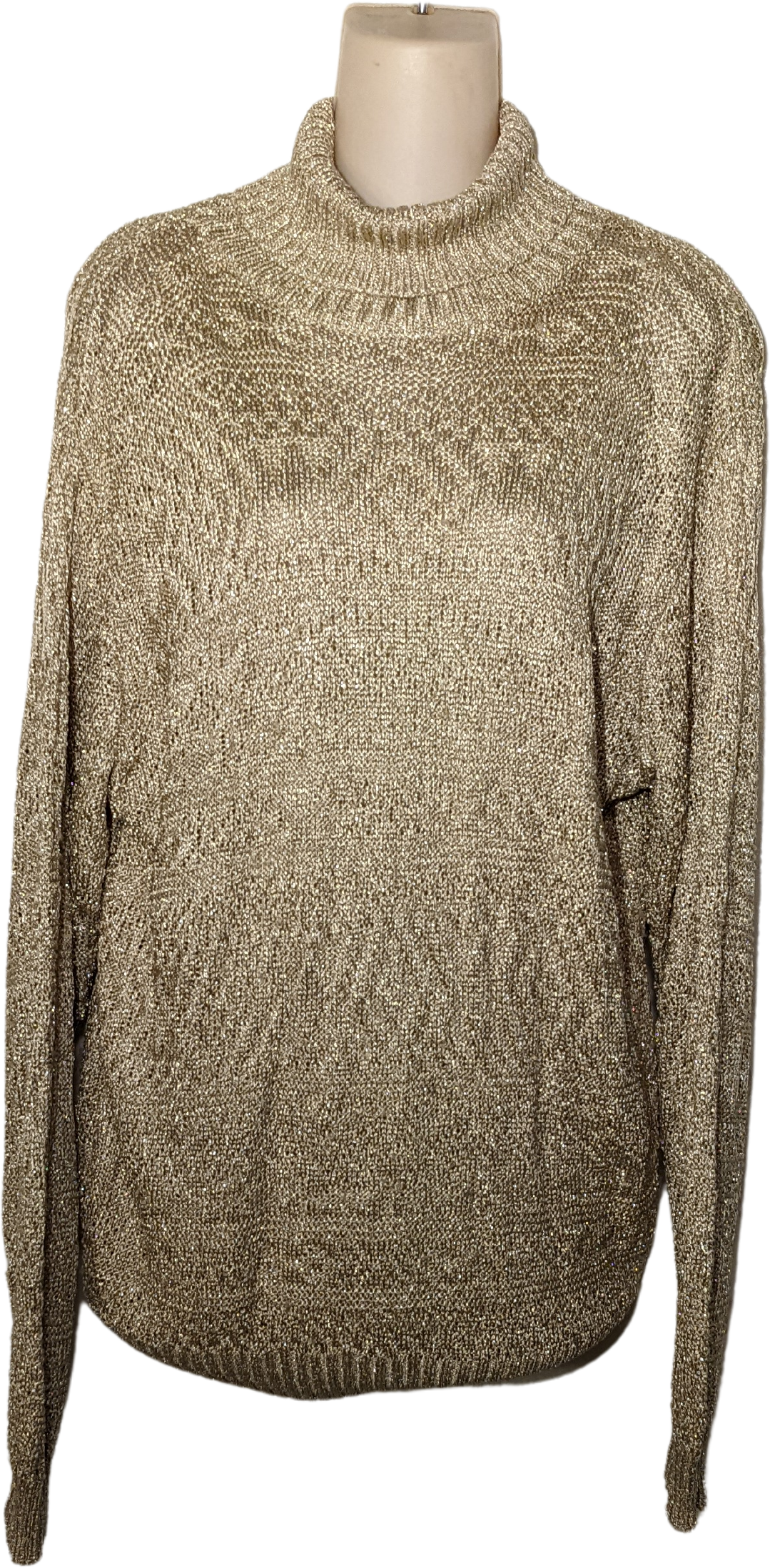 Gold metallic turtleneck clearance sweater