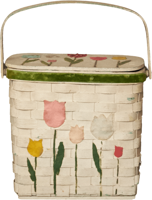 Vintage Felt Flower Basket Purse Shop THRILLING