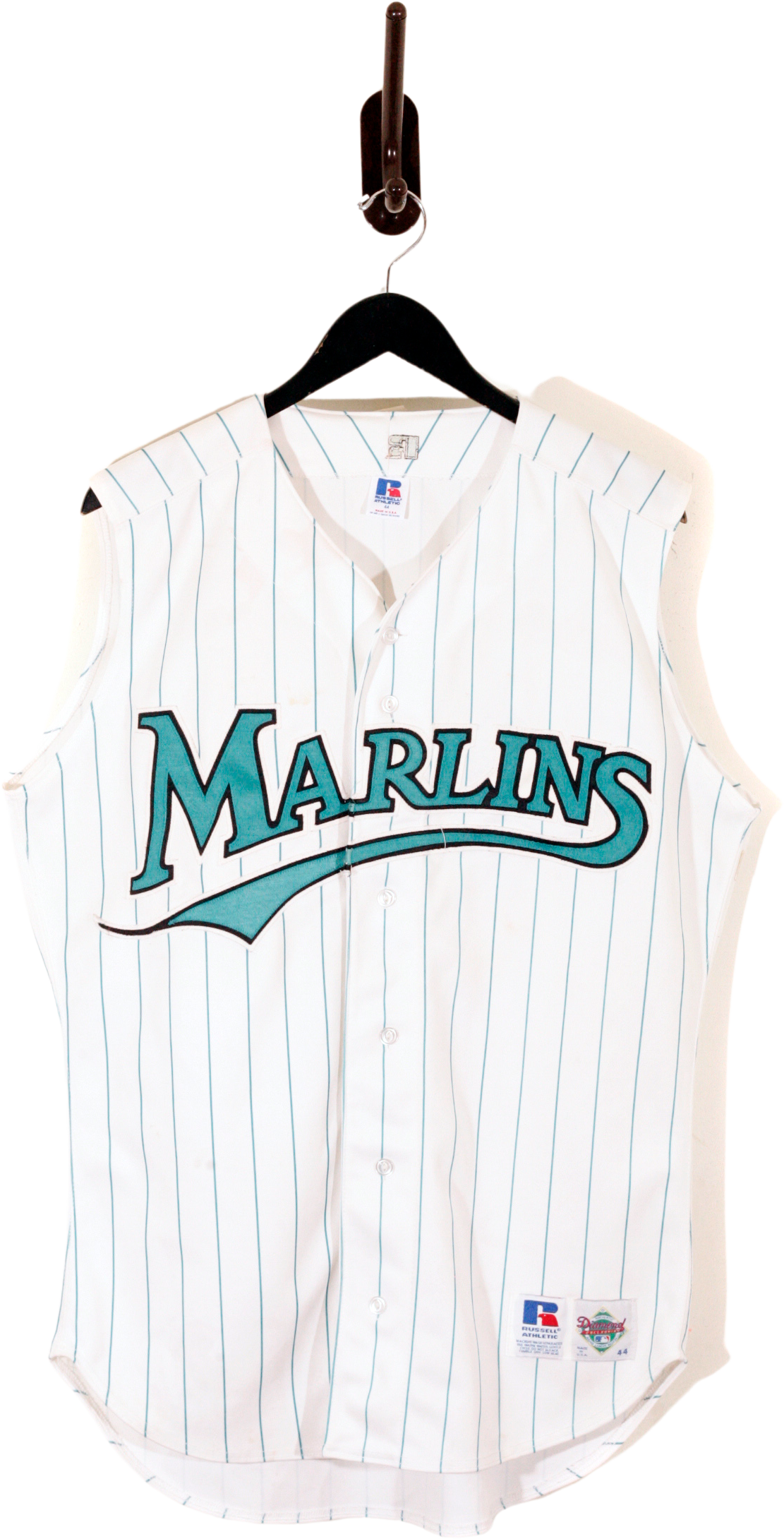 Vintage 90s Florida Marlins Mlb Baseball Sleeveless Jersey 44 By Russell  Athle