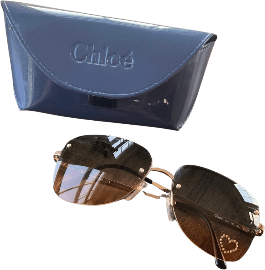 Vintage chloe sunglasses 2024 with rhinestone heart