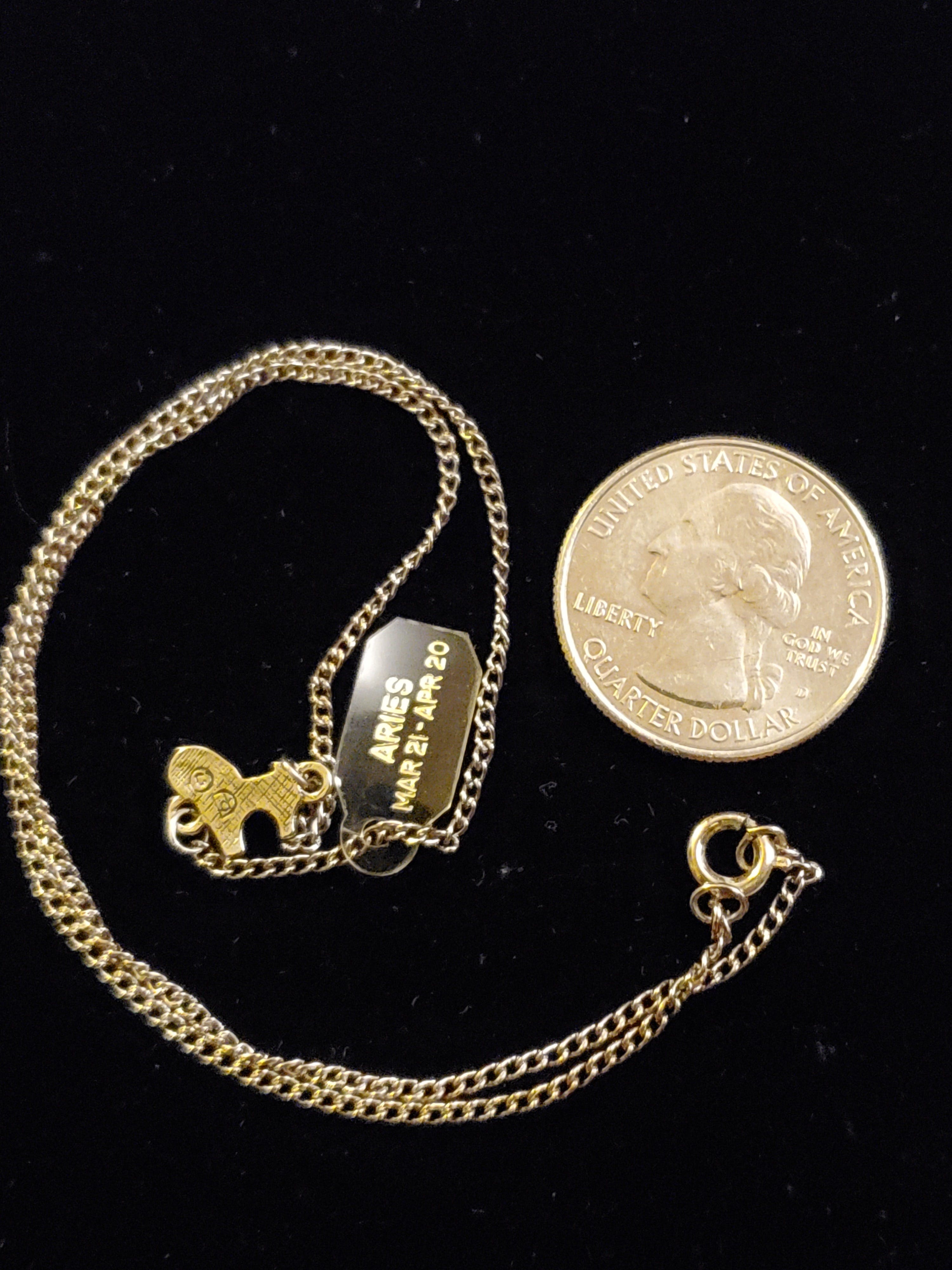 70’s Dainty Deadstock Scorpio Necklace Zodiac Astrology Horoscope on 12K Gold Filled Chain