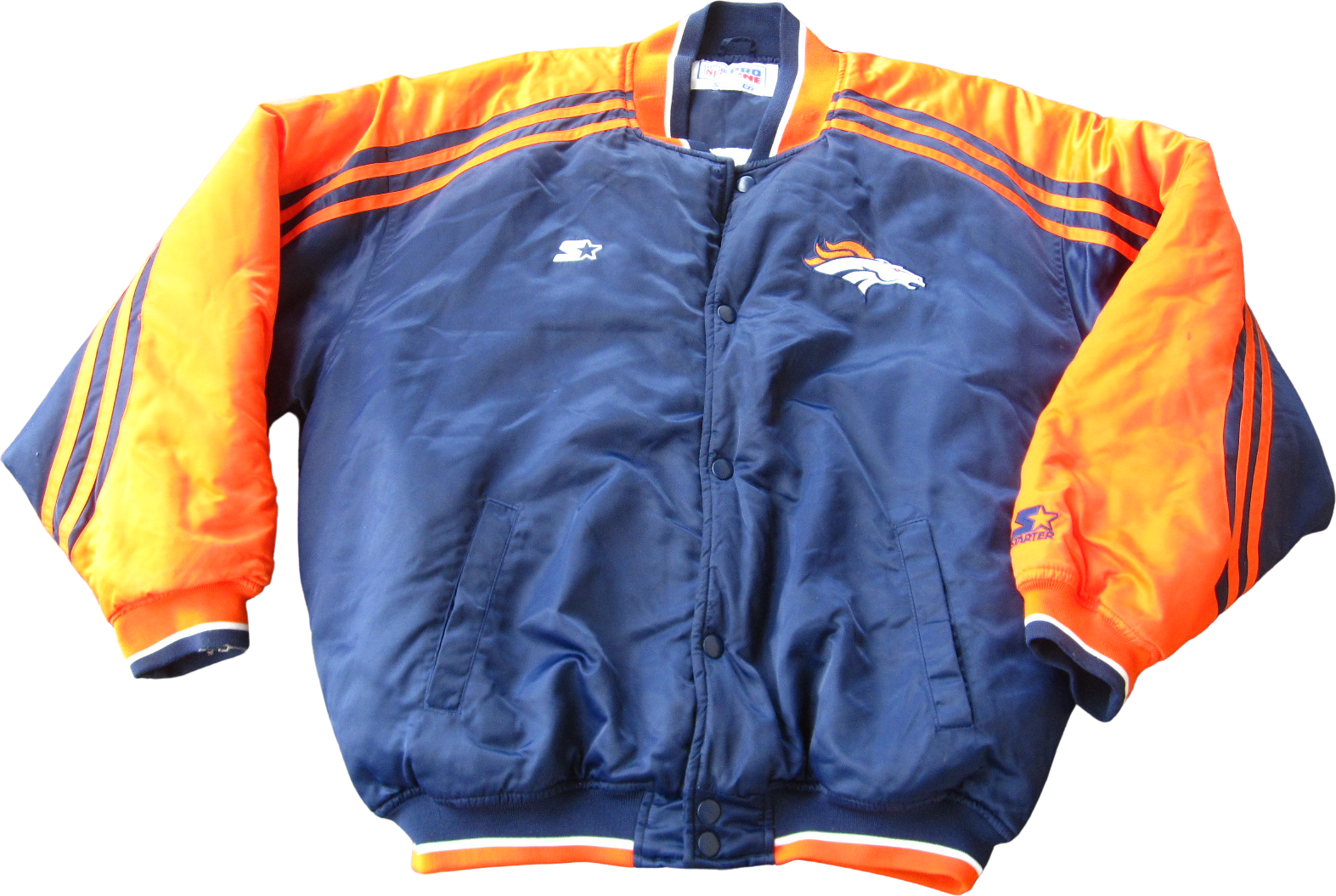 Vintage Denver Broncos Starter Satin Bomber Jacket Size XL 