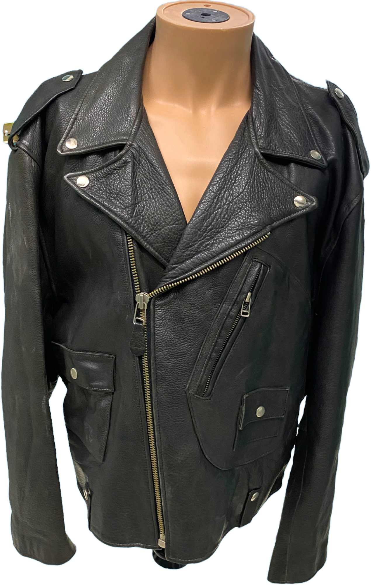 80s Men s Vintage Black Leather Motorbike Jacket By Avirex Shop