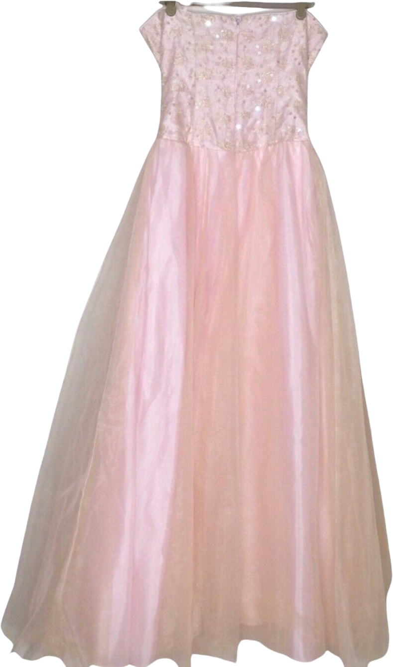 Vintage Prom Dress Strapless Sequin Floral Barbie Princess by Niki Livas
