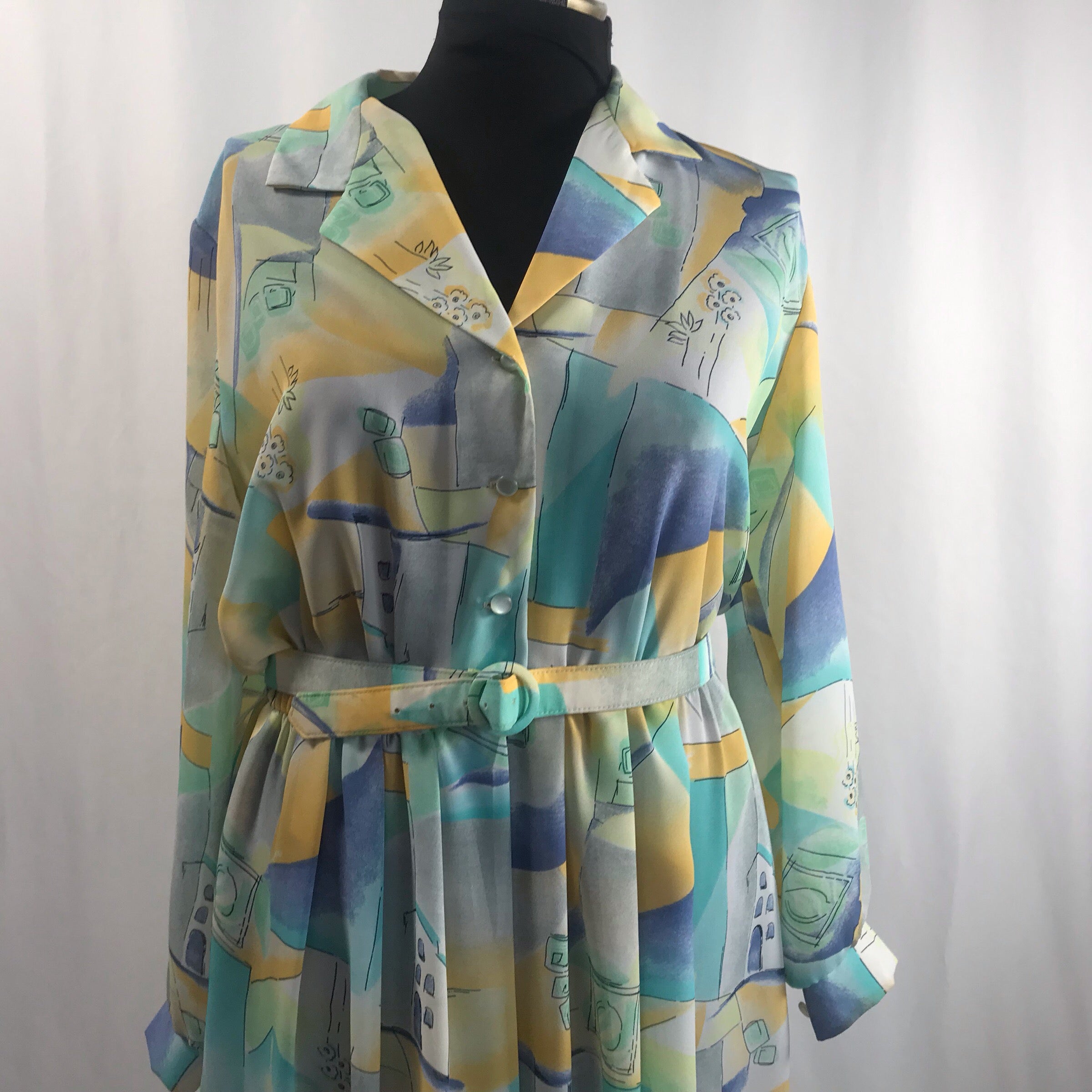 (4p. pack) V-Neck Printed Midi Dress - T-80