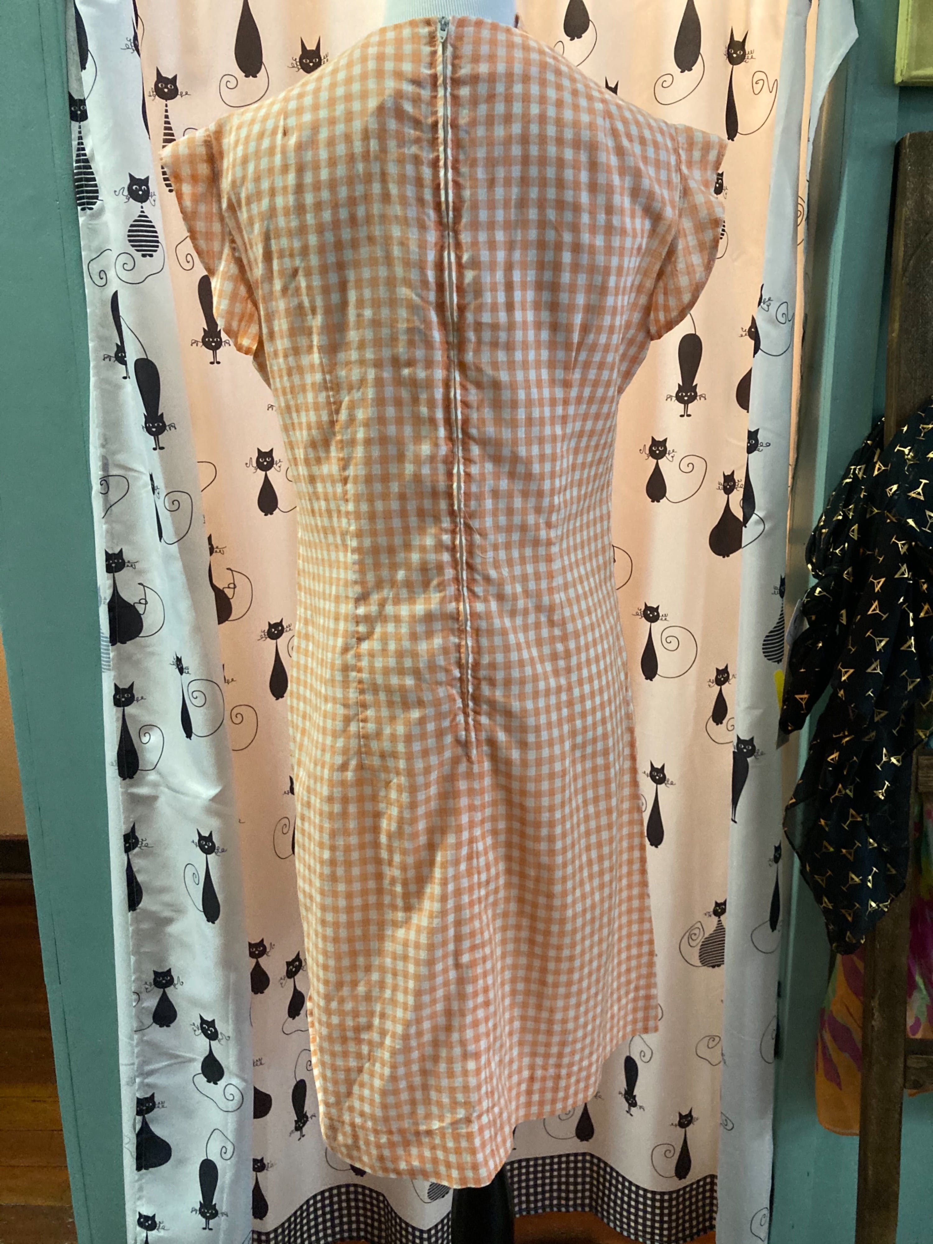 Vintage 60s peach cape dress