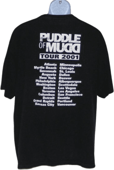 Vintage Puddle of Mudd 2001 Army Green sale Come Clean Photo Strip Tour T-Shirt Large