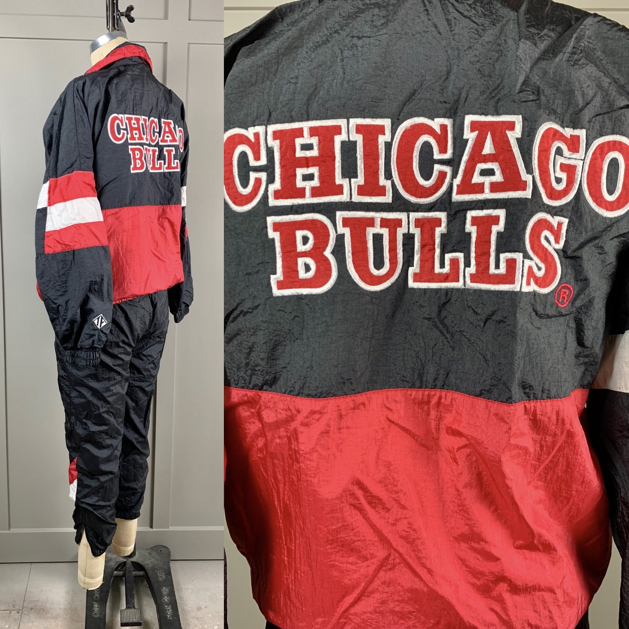 Vintage 90’s Black Red and White Cotton Zip Up Sweatshirt | Shop THRILLING