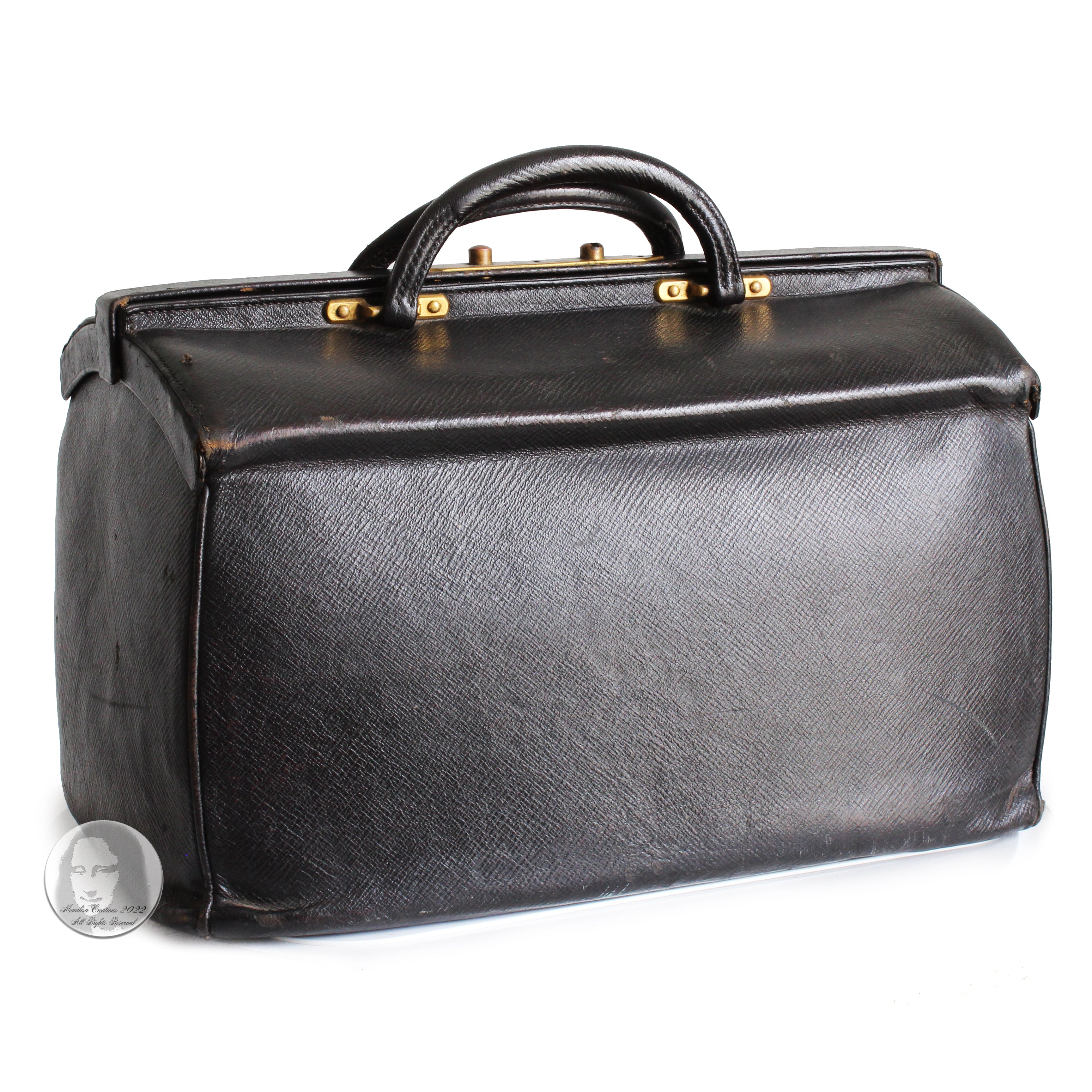 Vintage 20s Sac Cabine Antique Doctors Bag Epi Leather Rare By