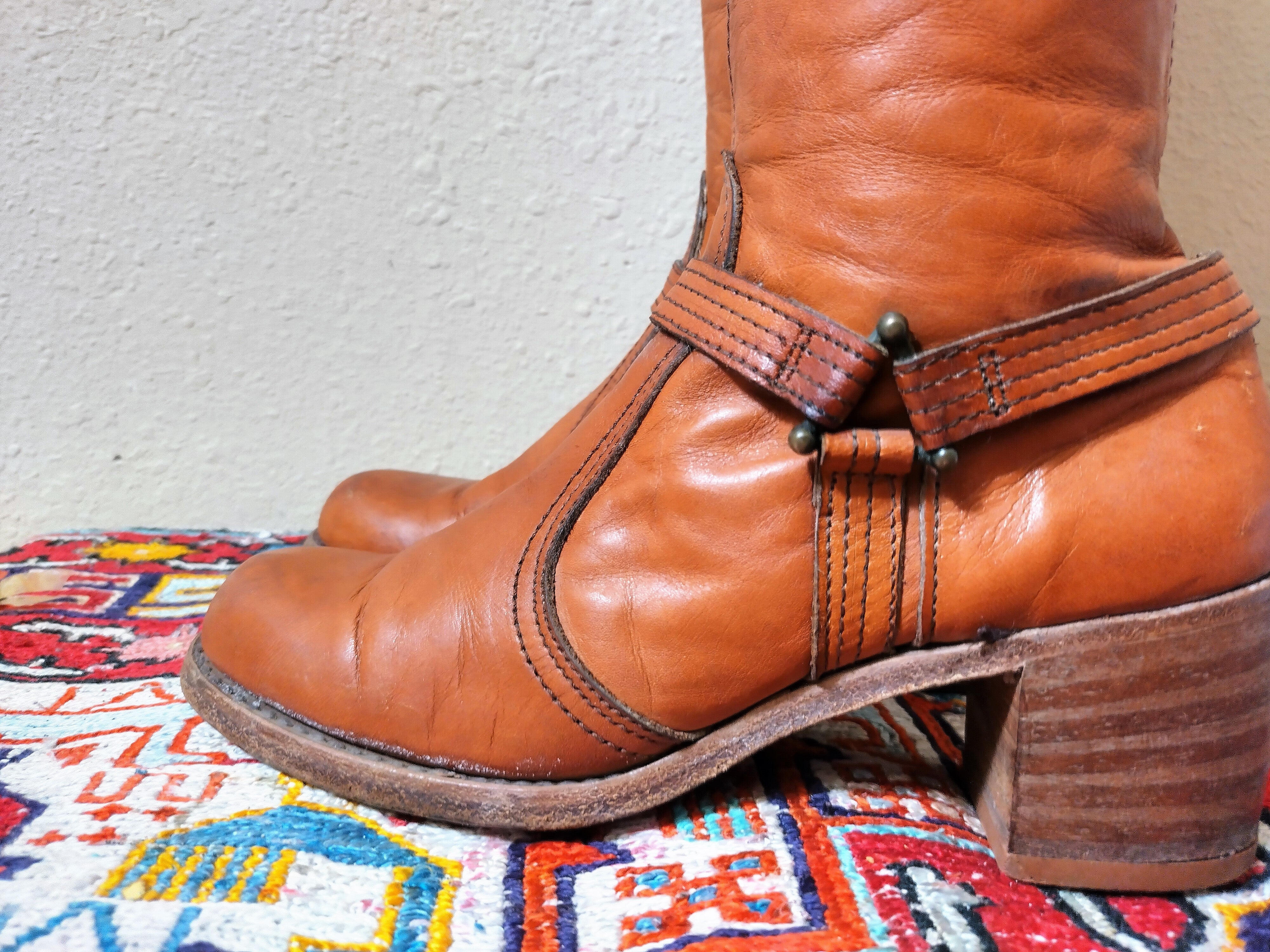 Vintage 60s/70s Rare Harness Style Campus Penny Lane Boots by Dexter