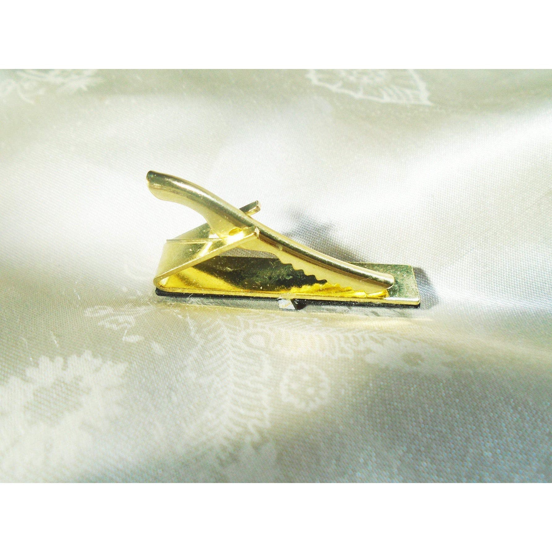 Vintage Deco Style Tie Bar, Black Glass Aurora Rhinestone Shop THRILLING