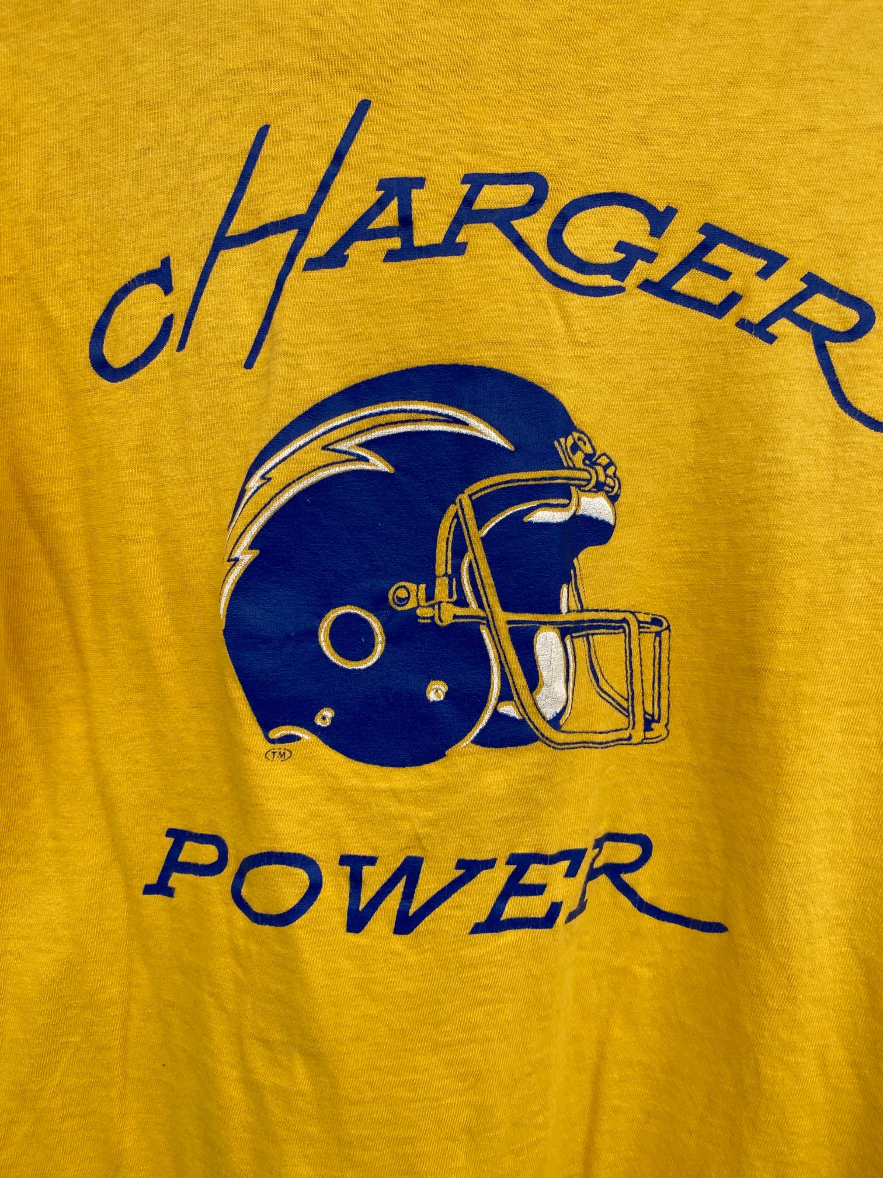 Vintage San Diego Chargers Champion 70s NFL Single Stitch T-Shirt. Medium