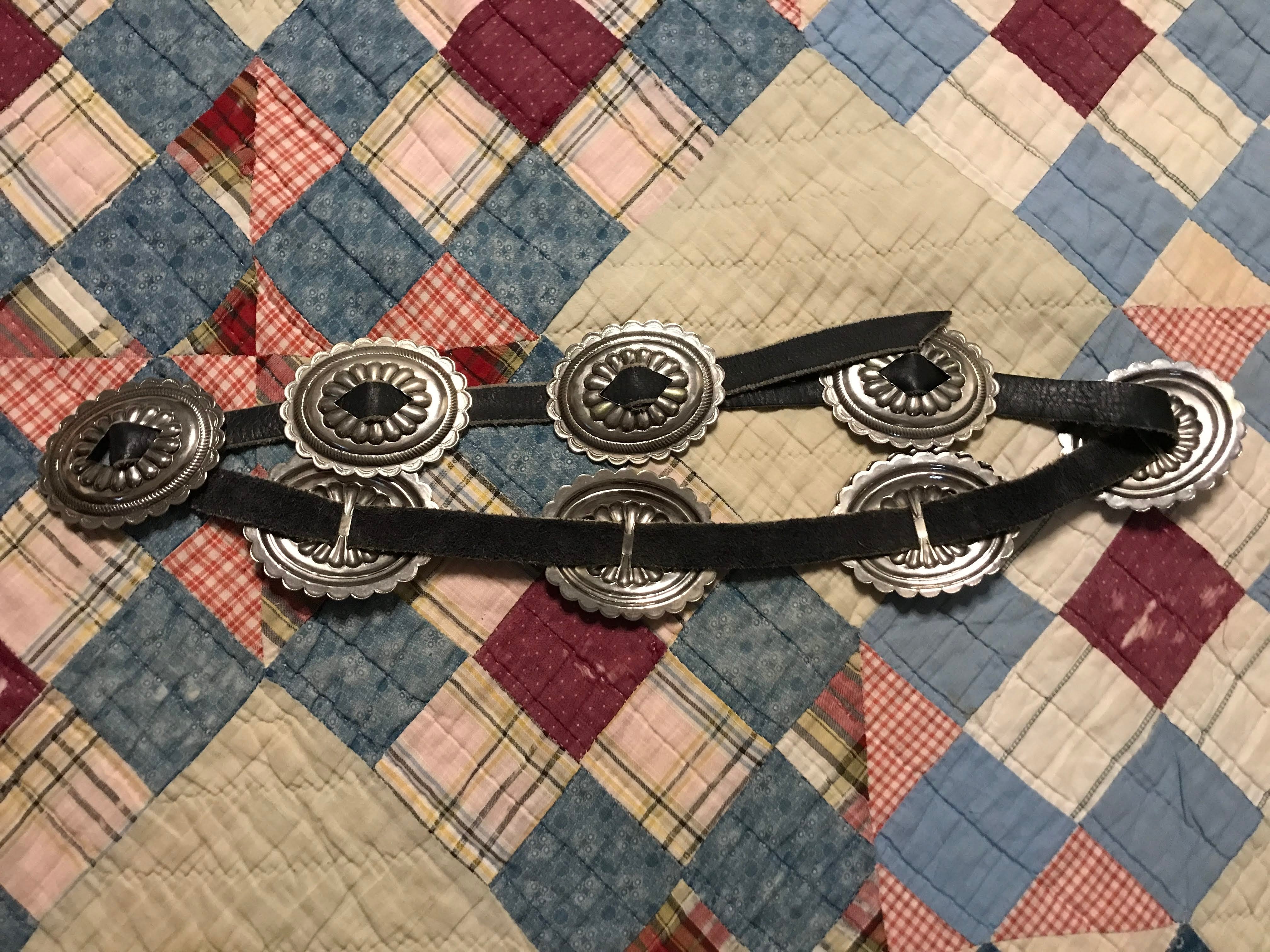 70s Americana belt| Vintage leather and Brass belt main image 1