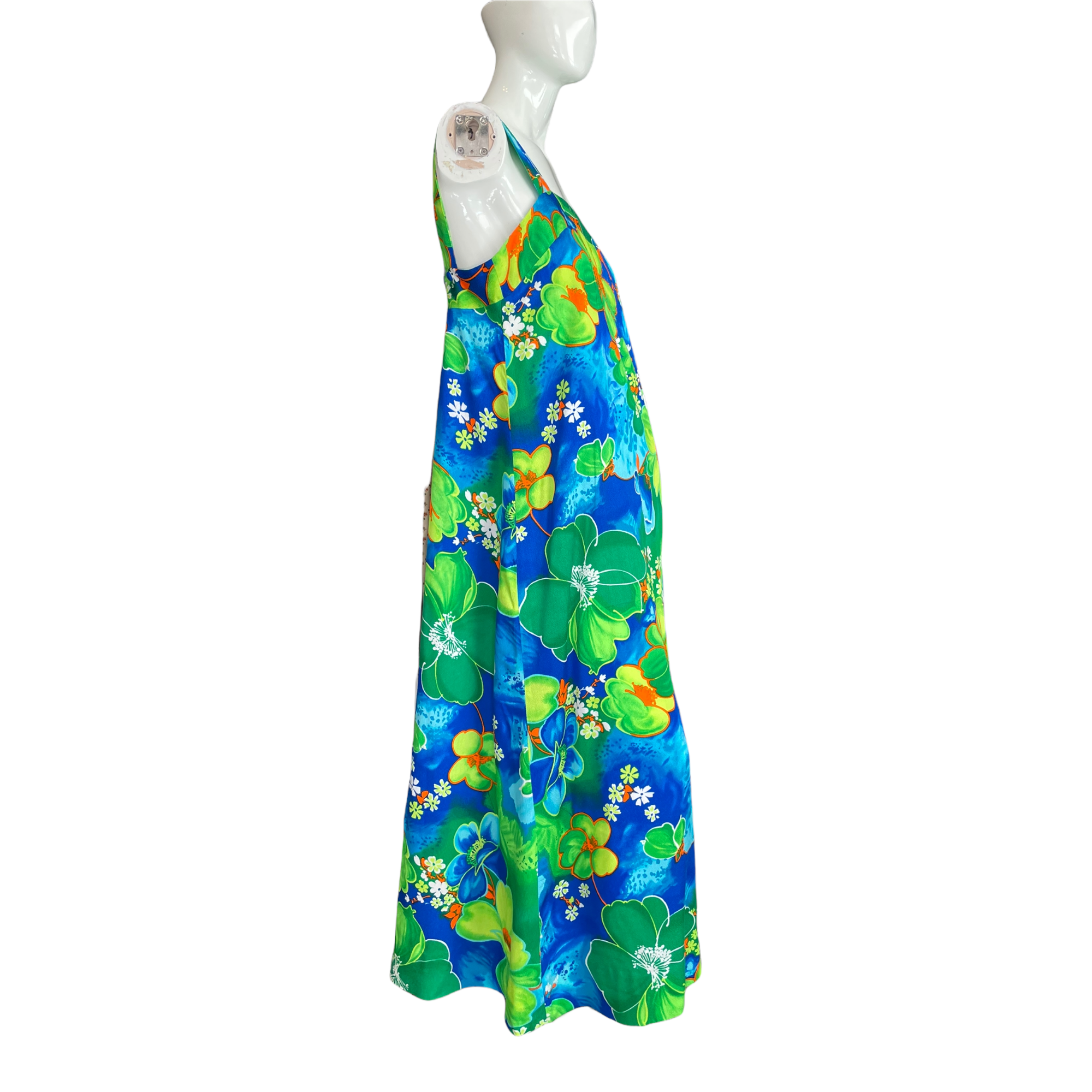 Vintage 70s 70s Hawaiian Maxi Dress Floral Dayglow Pomare By Pomare ...