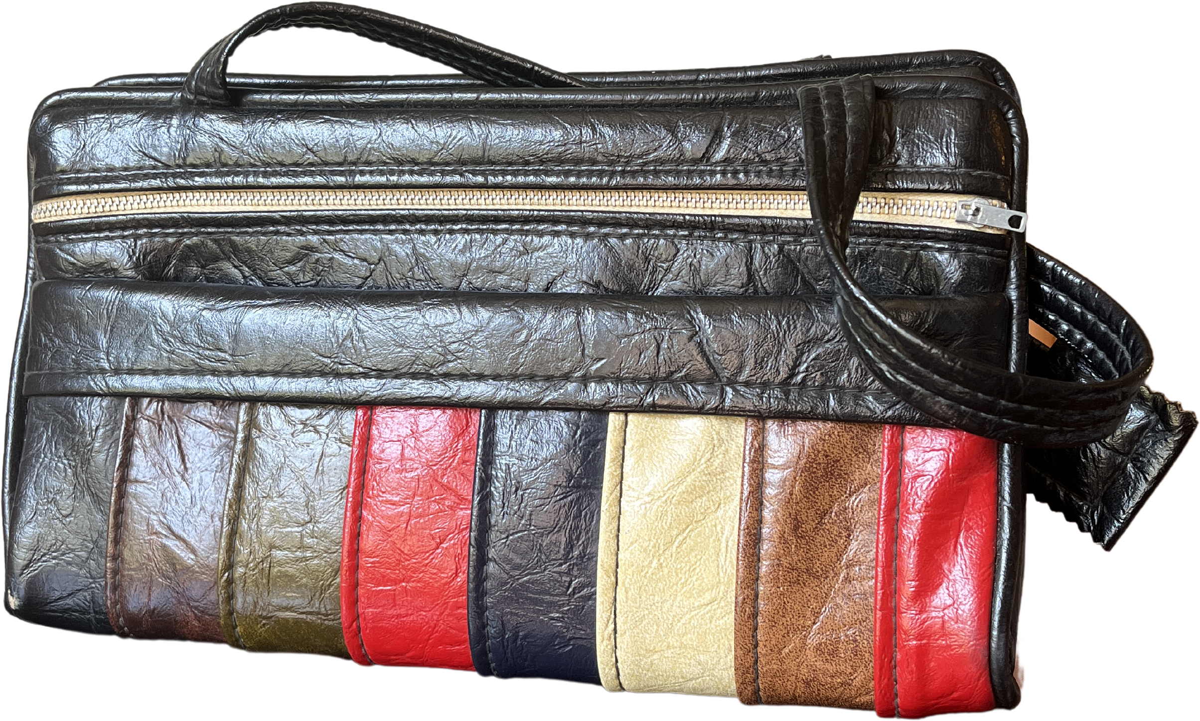 60s/70s Vintage Striped Purse - Leather Stripe 70s Handbag By No ...