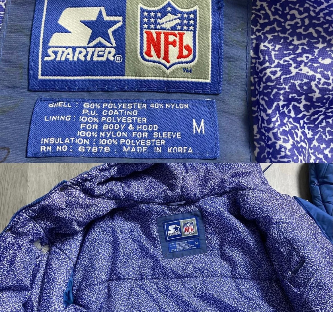 Dallas Cowboys Jacket Men Small NFL Football Vintage 90s Starter Winter Coat