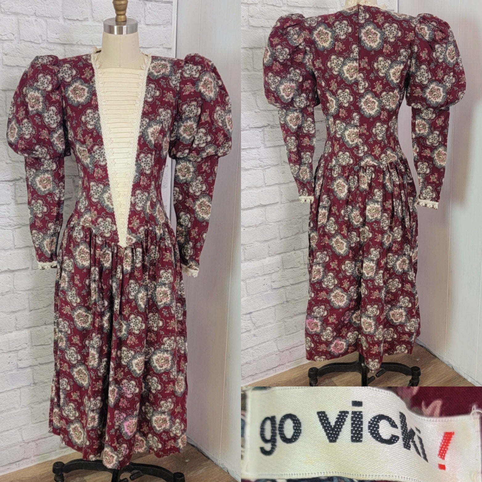 Vintage 90s Burgundy Sequin Midi Dress