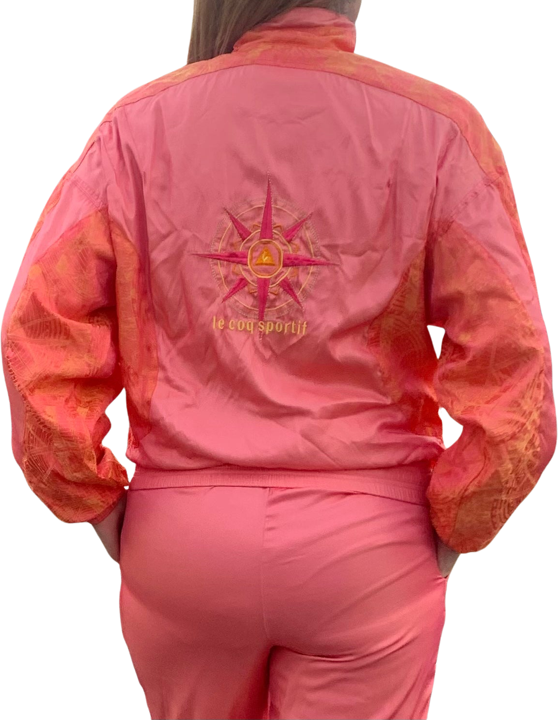 Vintage Mureli Women's Silk Jacket & Pants Pink Silver Track Suit  Set L
