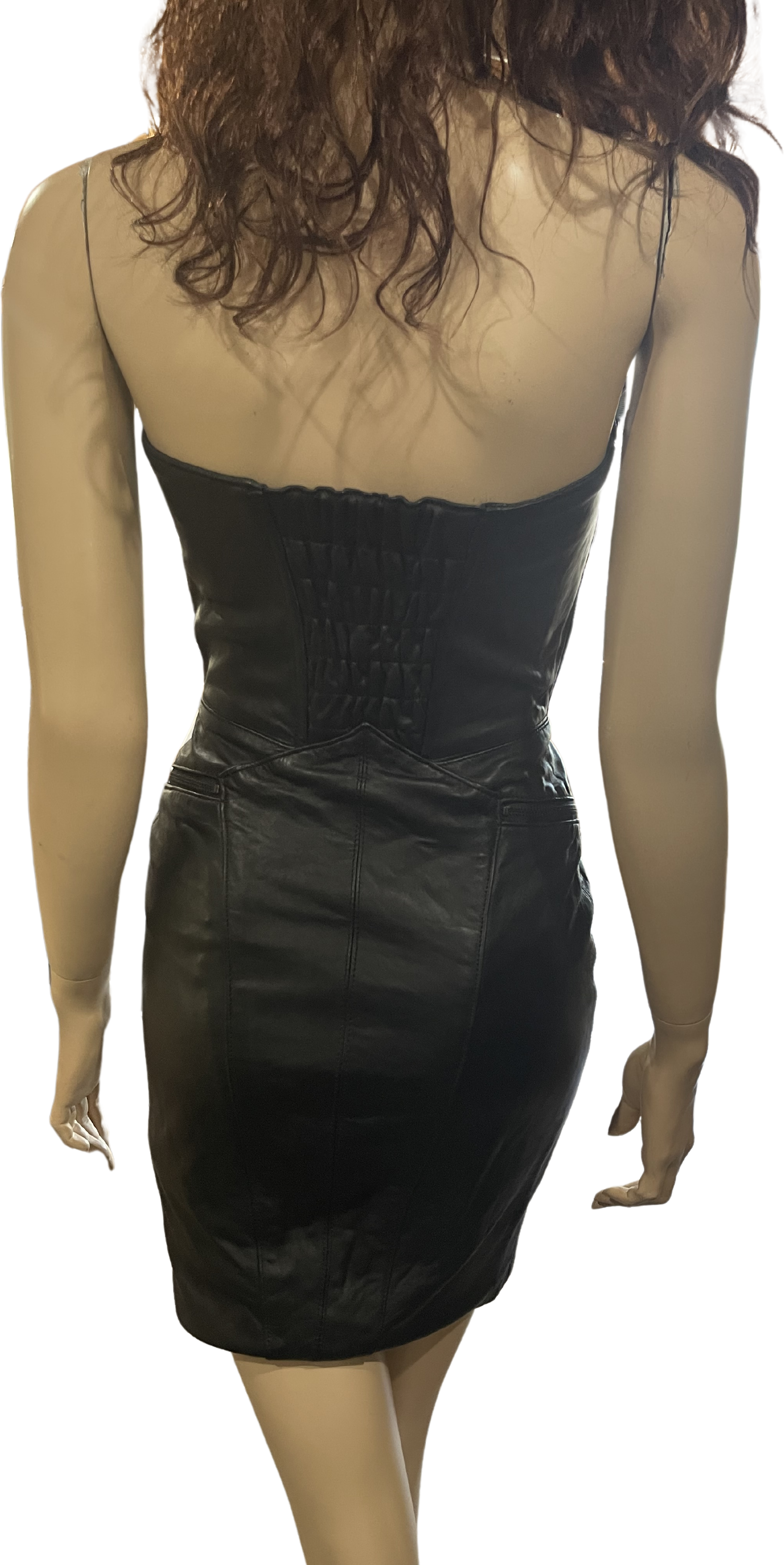 Vintage 80s 1988 Black Strapless Zippered Leather Dress By Michael Hoban North | Shop THRILLING Vintage 80s 1988 Black Strapless Zippered Leather Dress By Michael Hoban North | Shop THRILLING