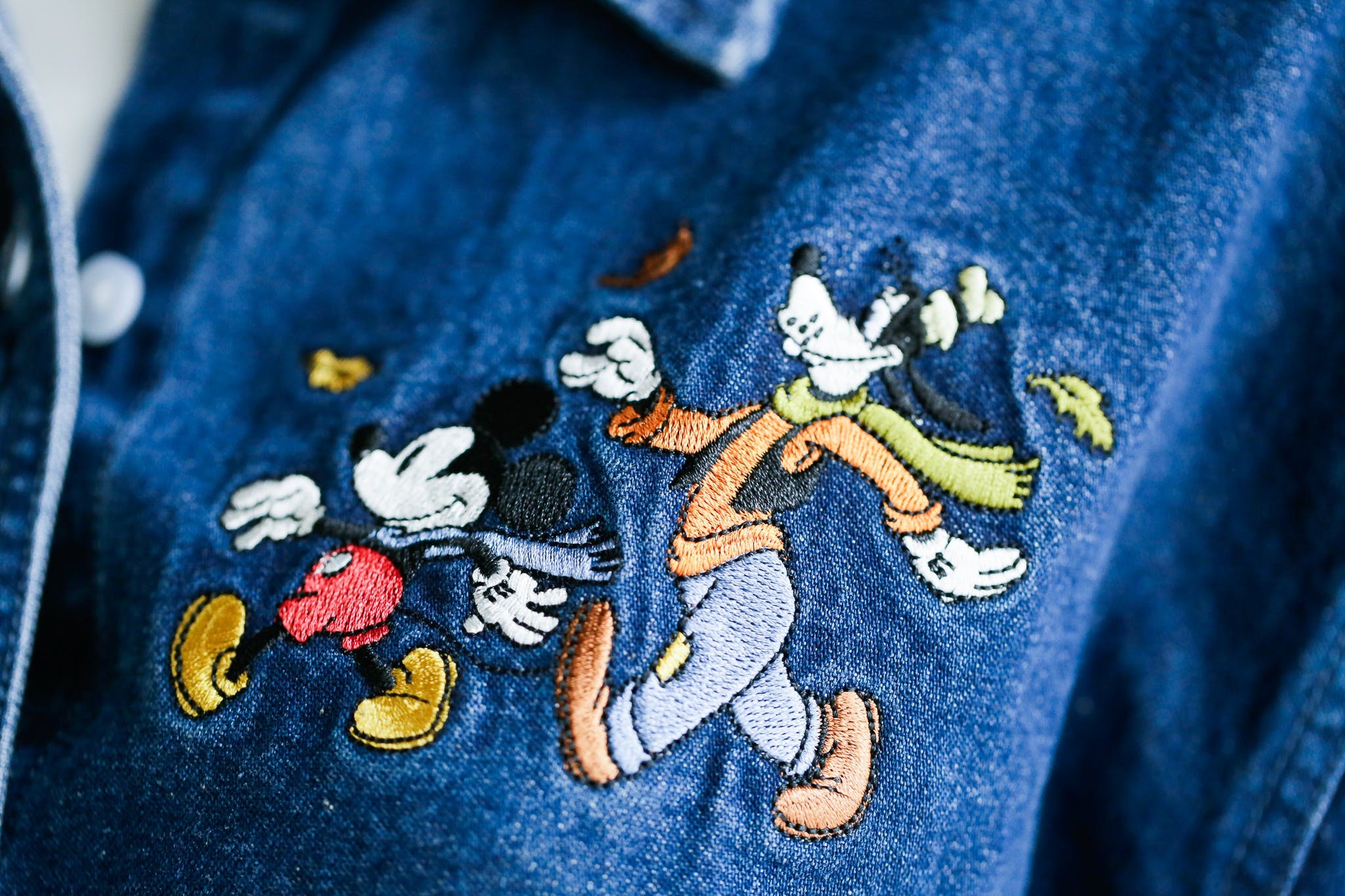 Mickey mouse denim on sale shirt