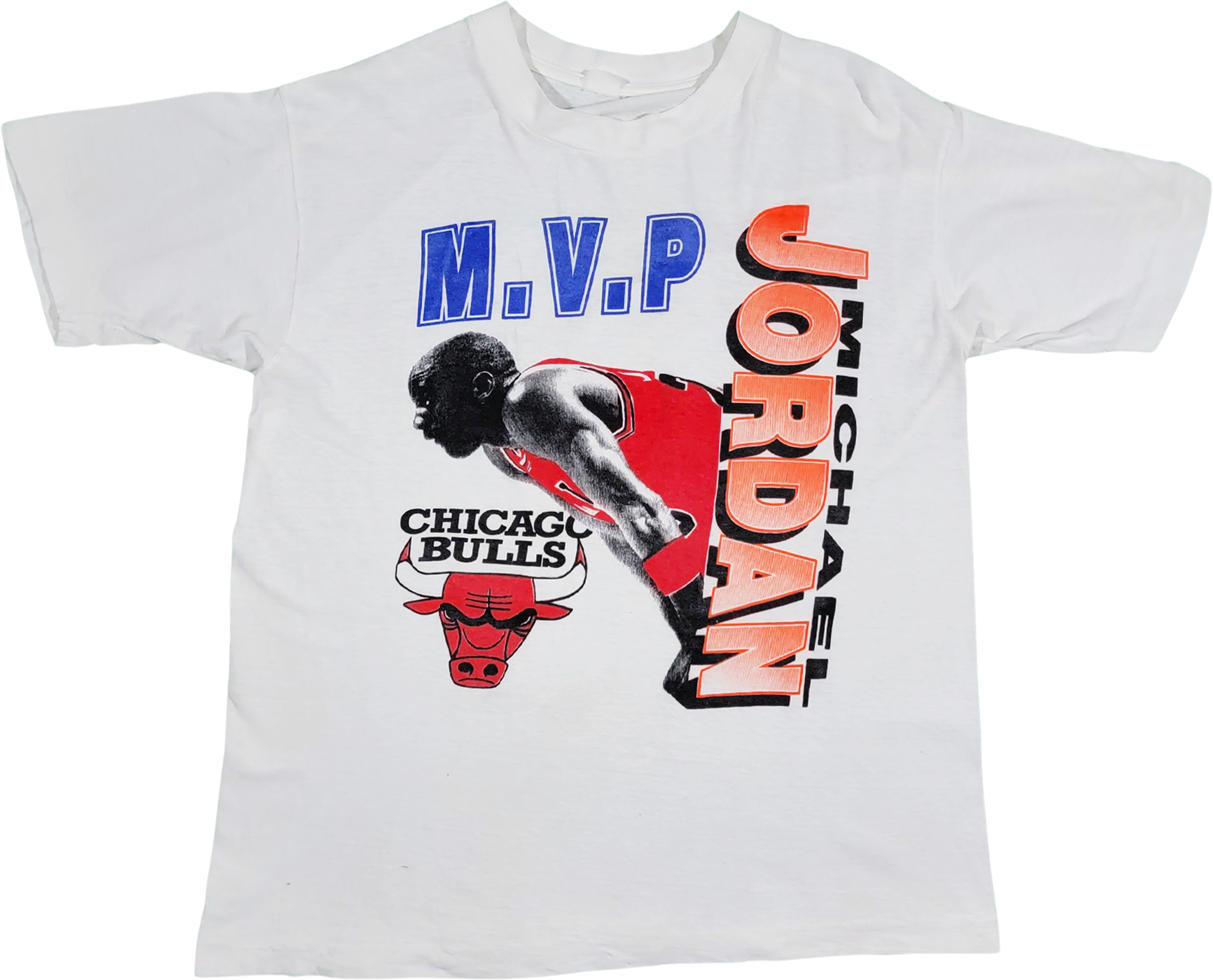 Vintage 80s Single Stitch NBA Graphic Tee Shirt CHICAGO BULLS michael  jordan 90s