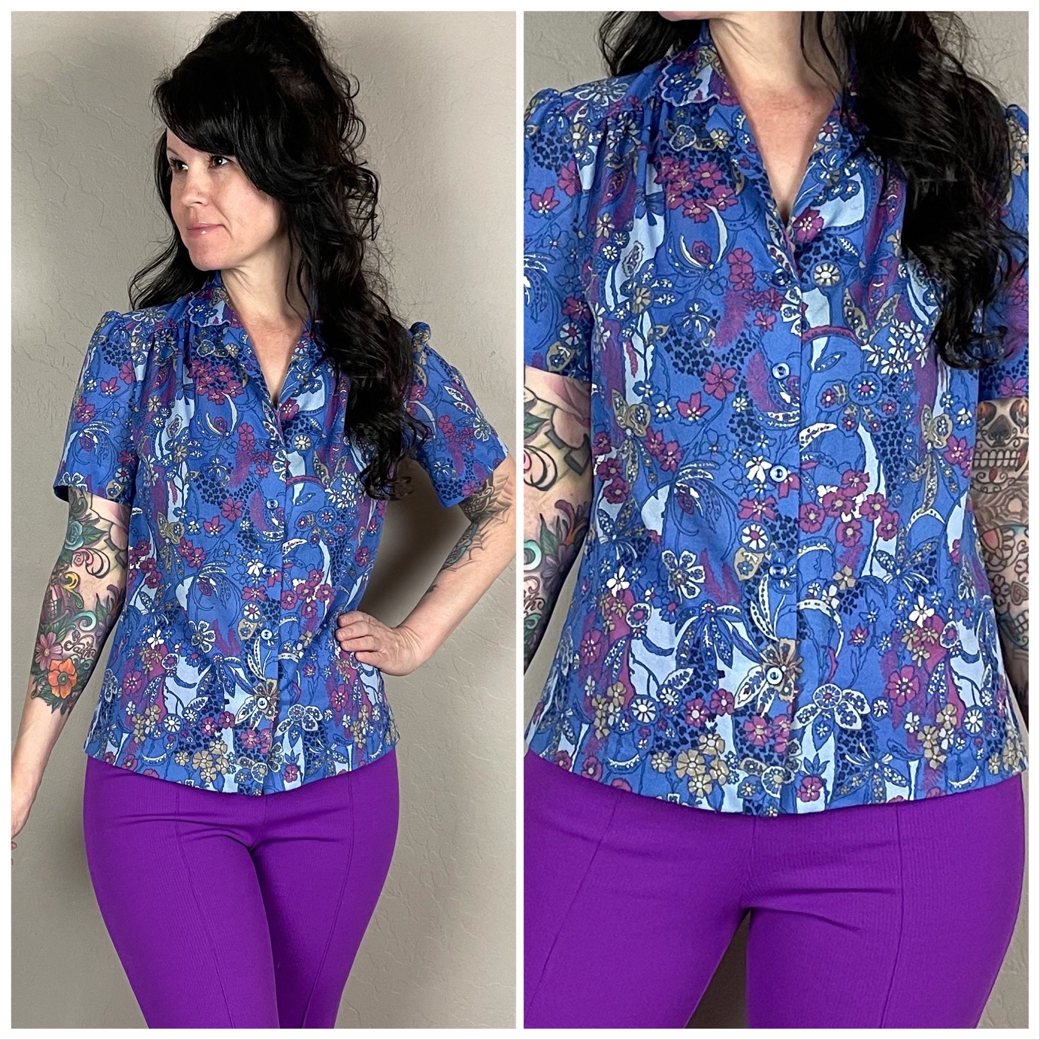 60s Psychedelic Flower Shirt 