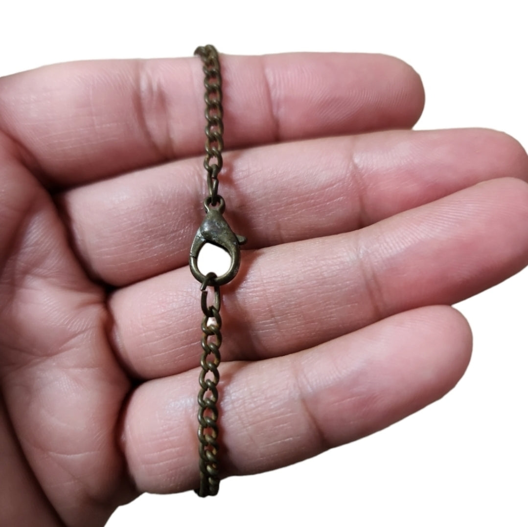 80s Vintage Bronze Toned Pocket Watch Pendant Necklace Shop THRILLING