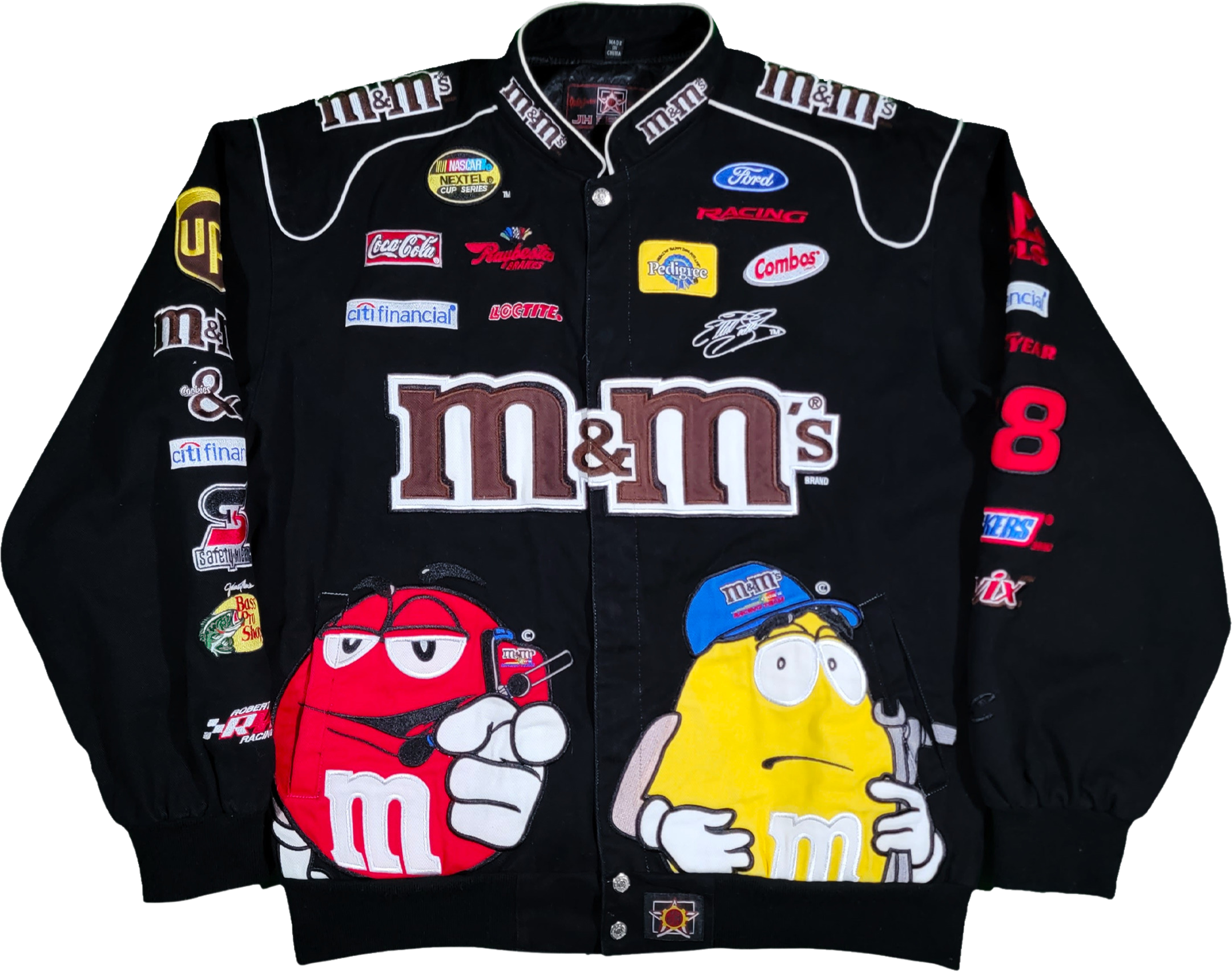 Vintage 00s M&m's Nascar Jeff Hamilton Racing Jacket Earnhardt By