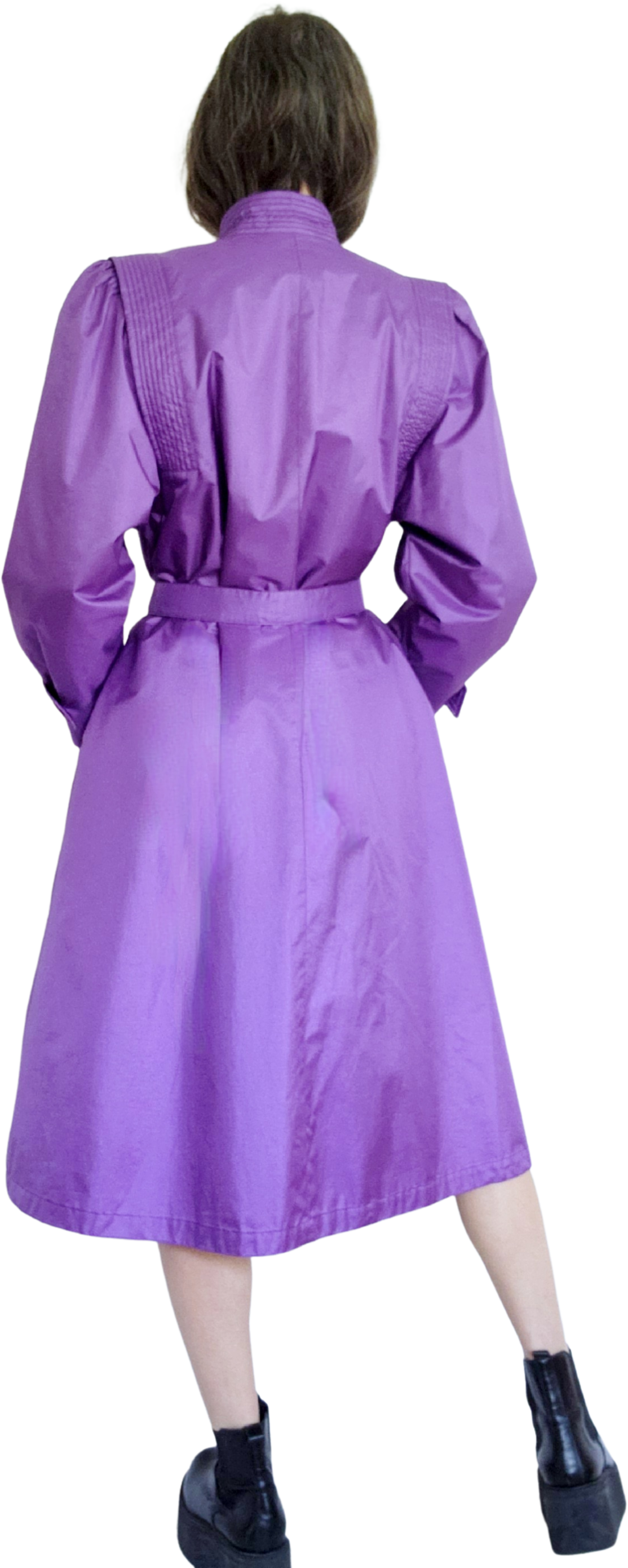 FLEET STREET Vintage 80's Lavender Trench popular Coat Belted WOMEN'S Rain Jacket Sz 8