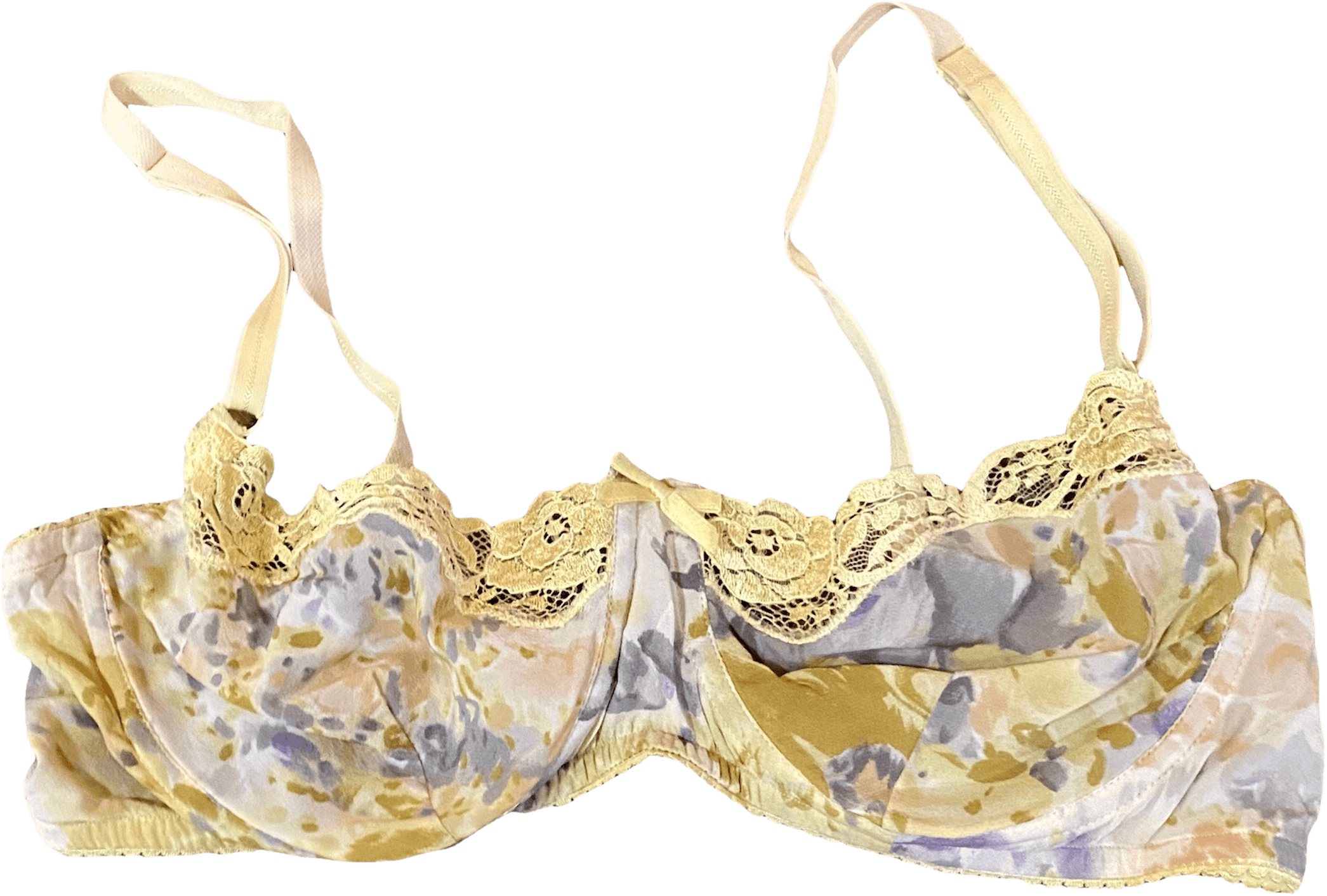 Vintage 90's Yellow Floral Bra by Colette Dinnigan