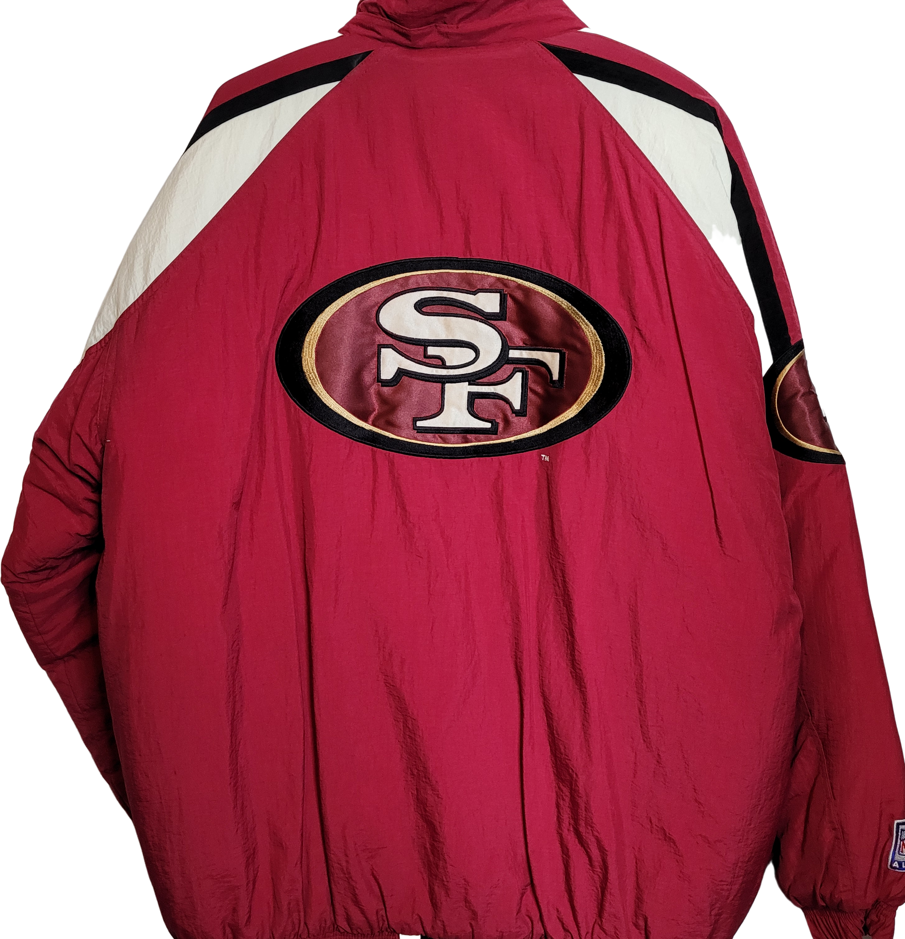 Vintage 90s 49ers Puffer Puffy Coat Jacket Size L Dark Red By Starter Pro  Line