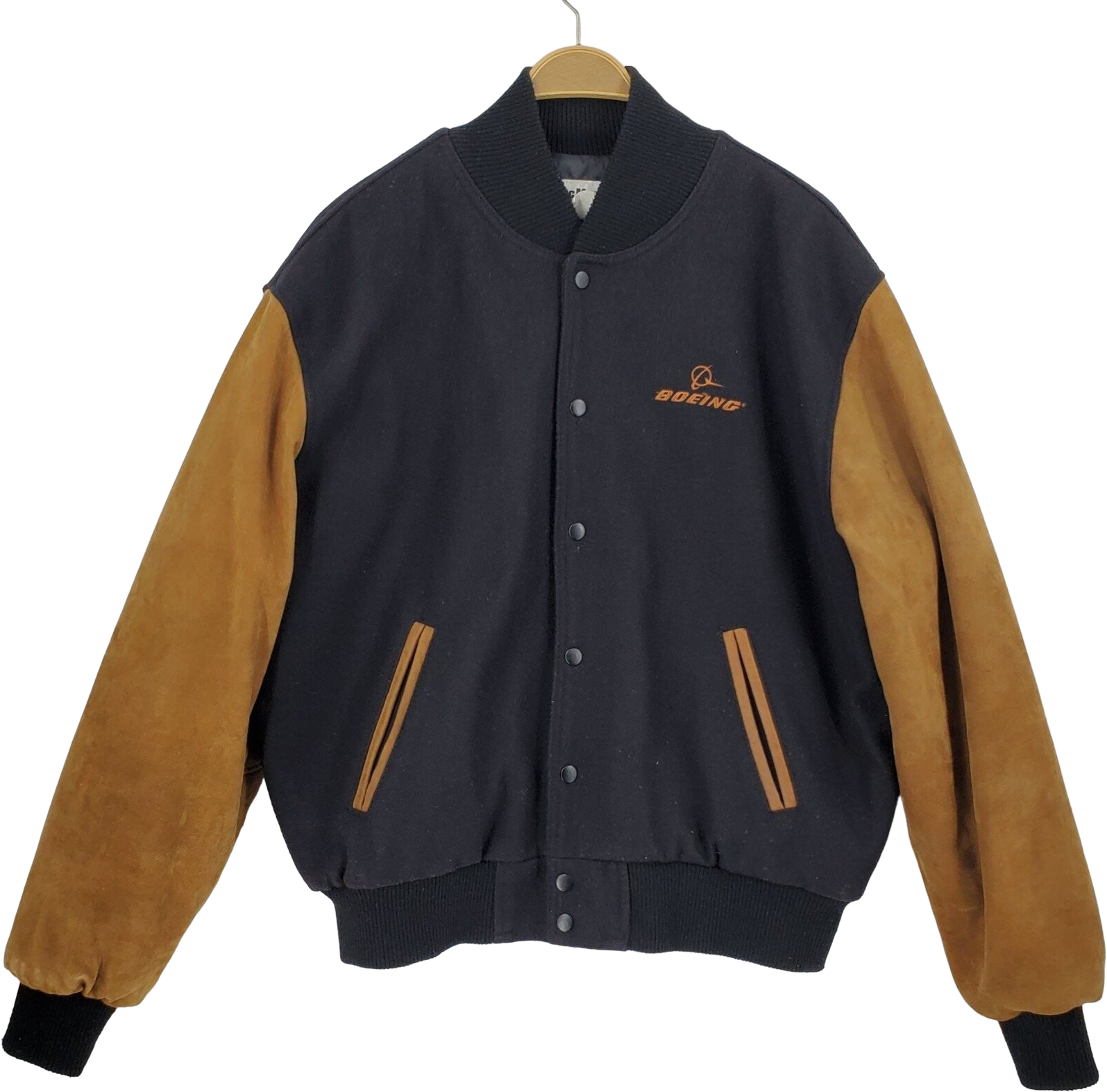 Vintage 80s/90s Boeing Aerospace Wool Leather Varsity Jacket By Macmurray  of C