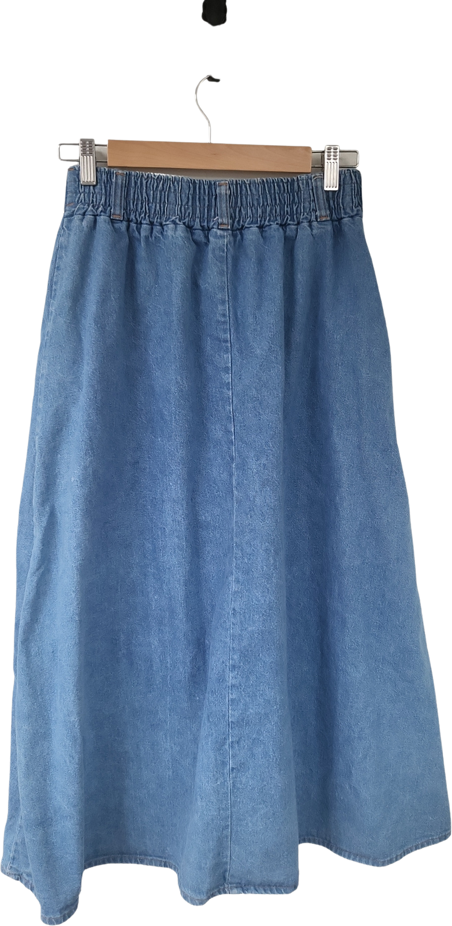Vintage 70s/80s Denim A-line Button Front Maxi Skirt By Vivaldi