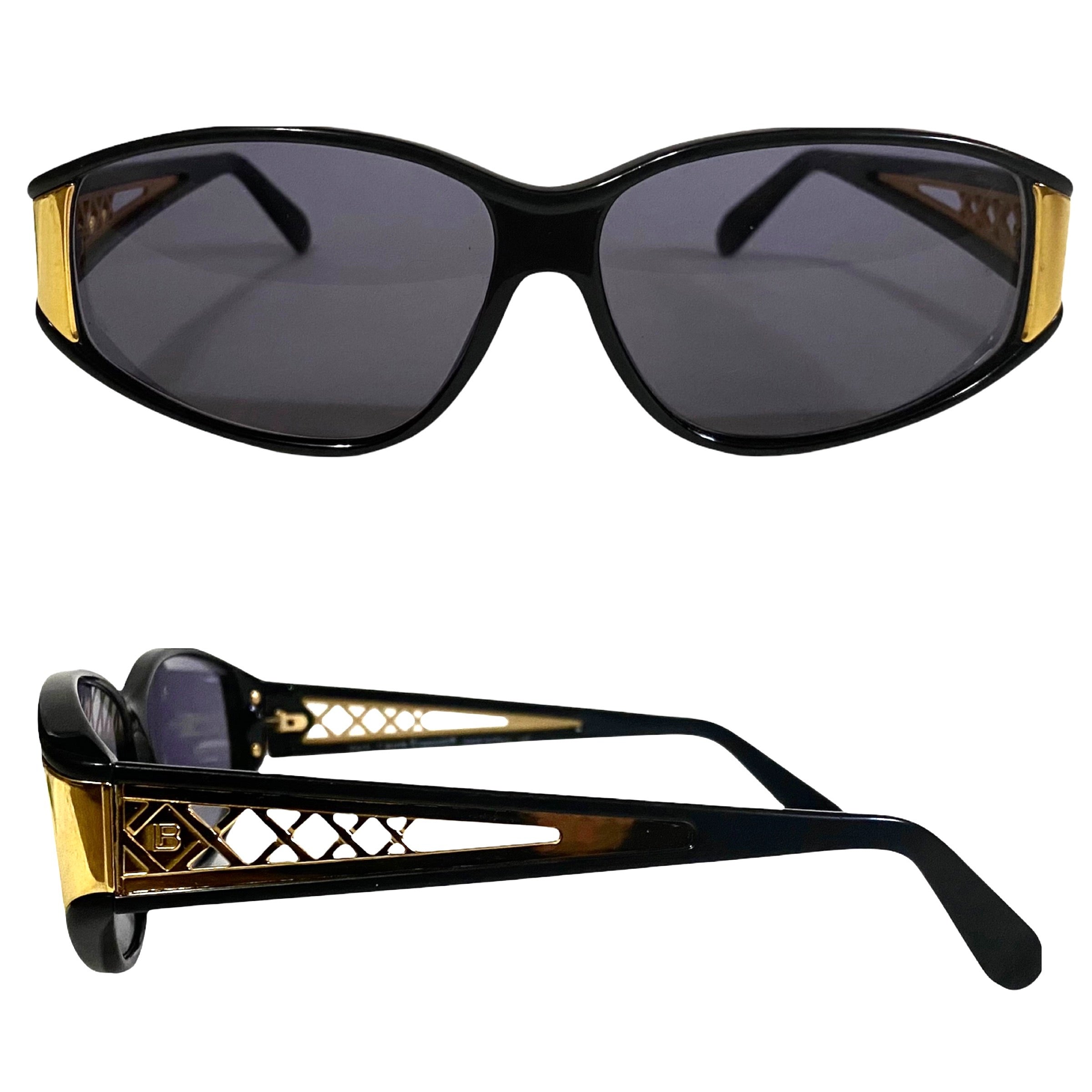 Vintage 80s  laura biagiotti gold sunglasses made in Italy Vintage Laura Biagiotti Sunglasses Italy. For Sale at Ruby Lane main image 4