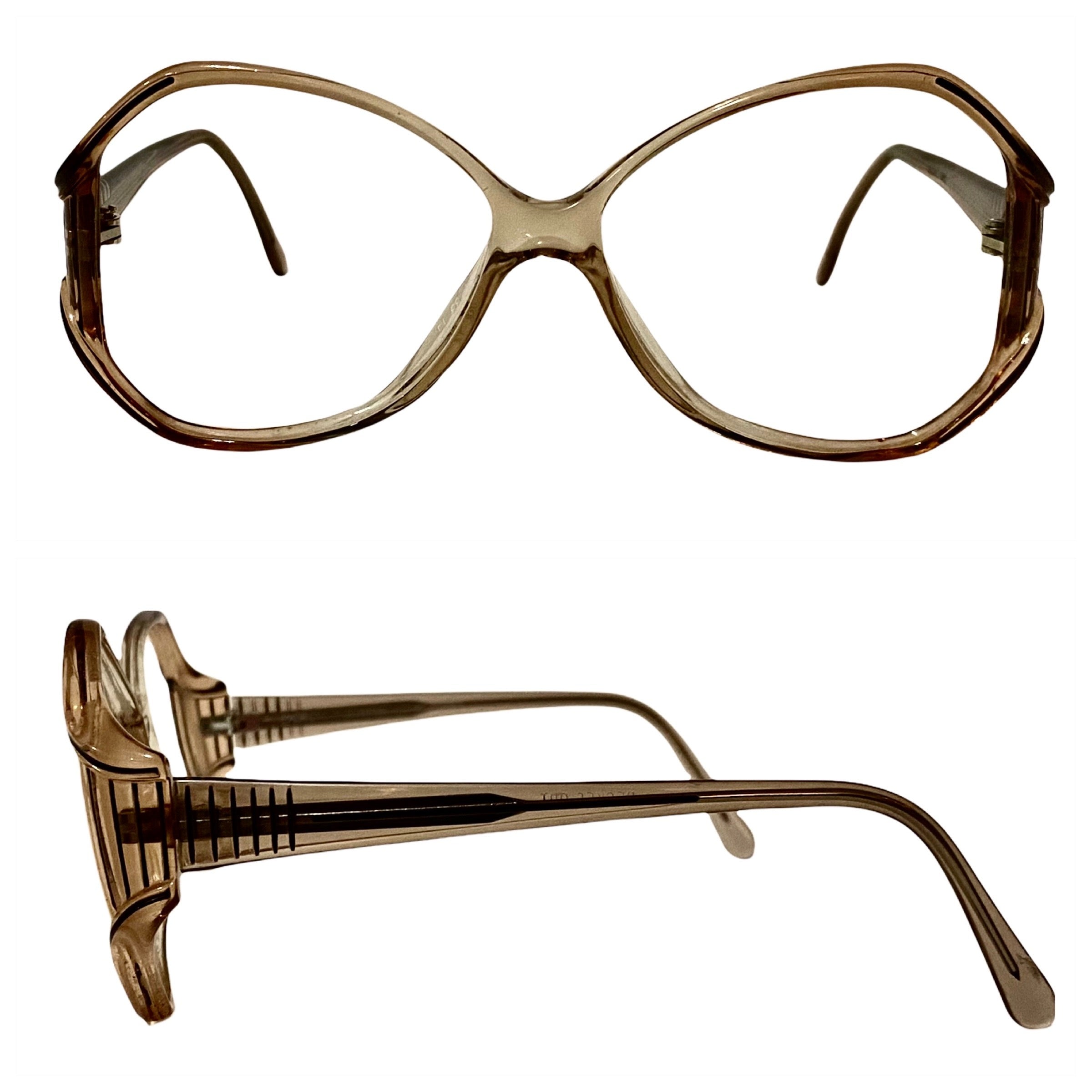 Vintage Luxottica Italy Translucent Brown Frames Glasses by Luxottica