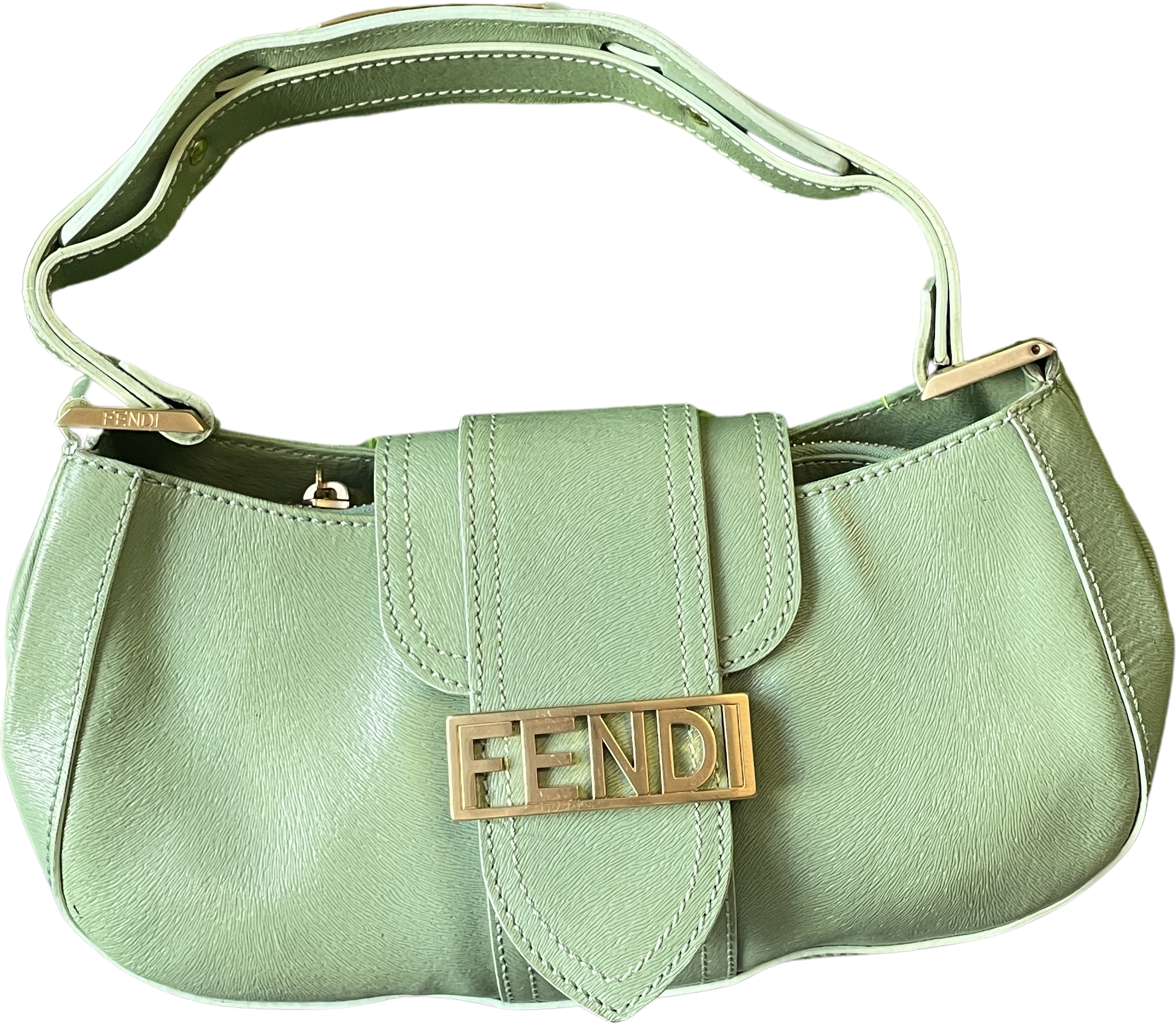 Vintage Fendi Lime Green Leather Shoulder Bag – Mint Market