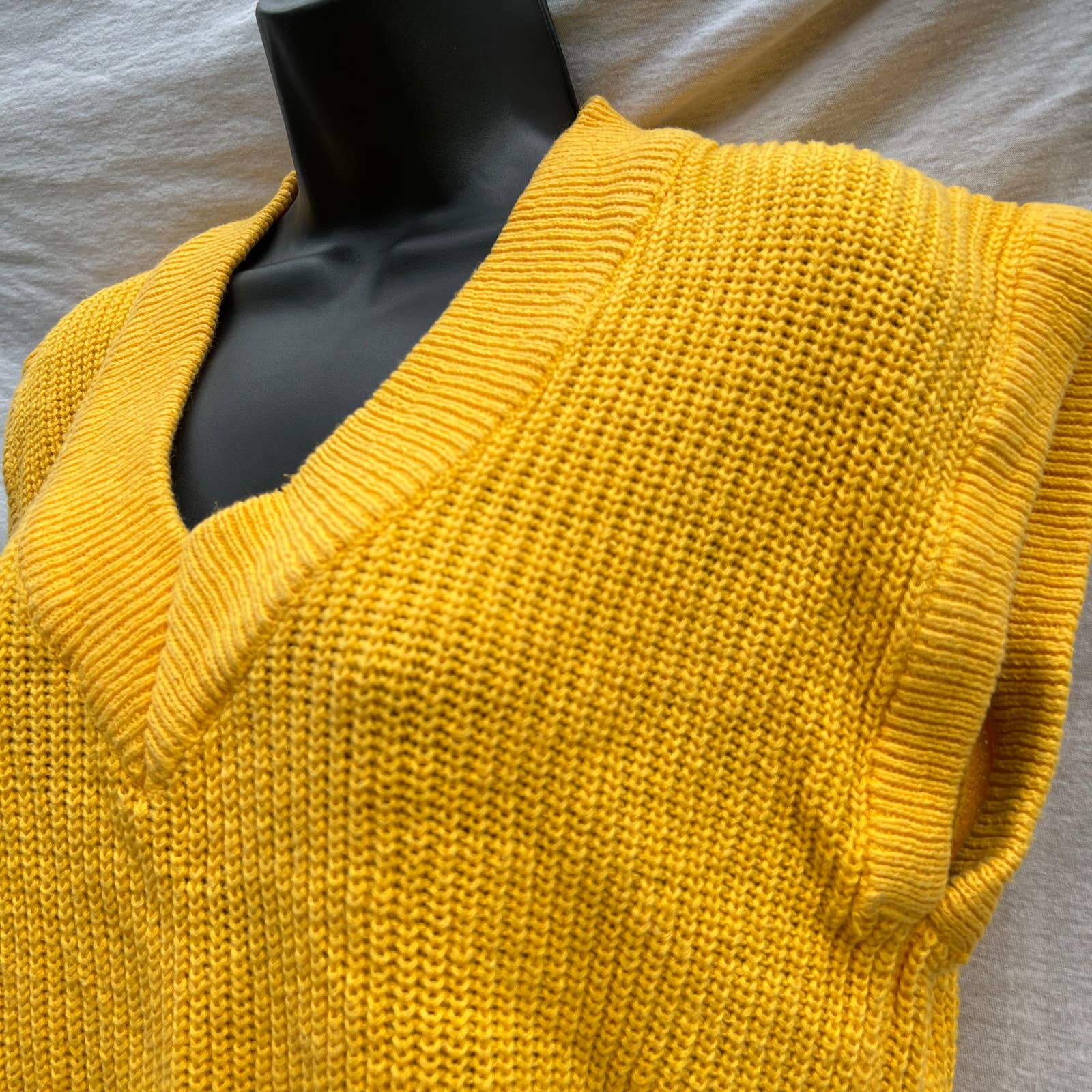 Miller's Outpost, Sweaters, Vintage 8s Deadstock Millers Outpost Yellow  Cable Knit Sweater Vest Size Small