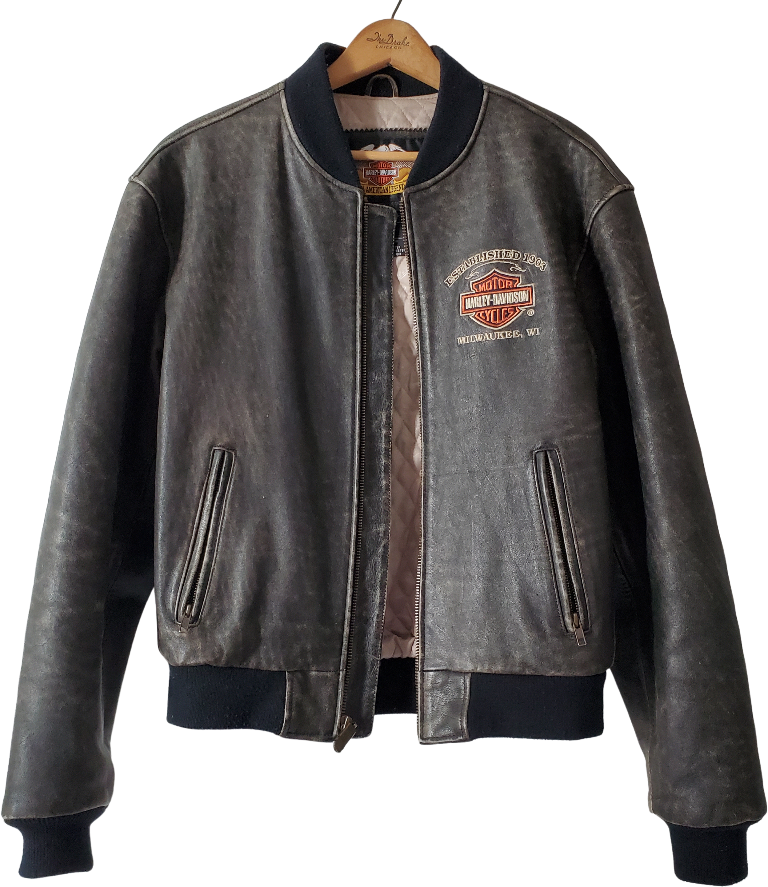 Vintage 90s Leather Bomber Jacket By Harley-Davidson | Shop THRILLING