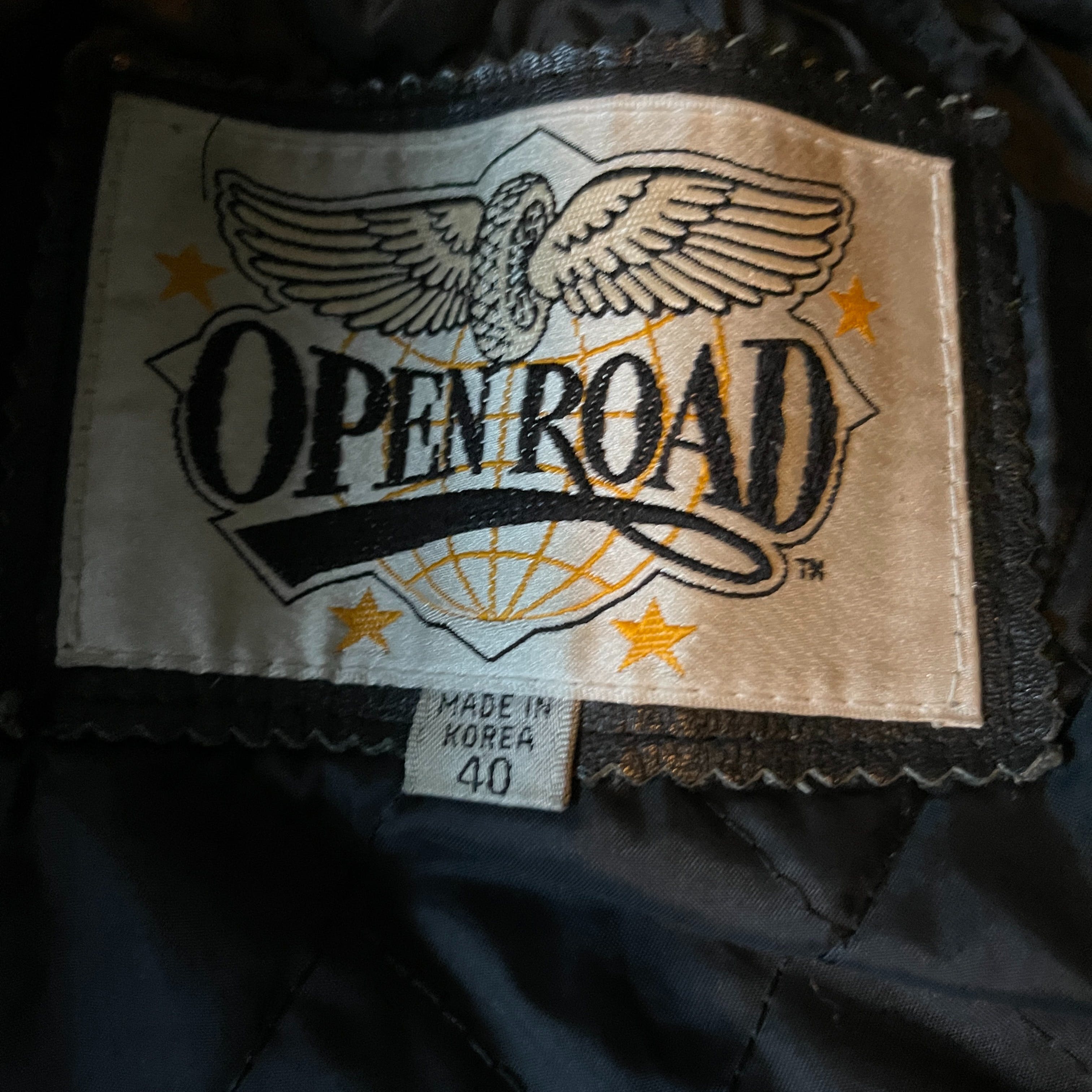 Vintage 80's Open Road Fringe Black Leather Jacket by Open Road