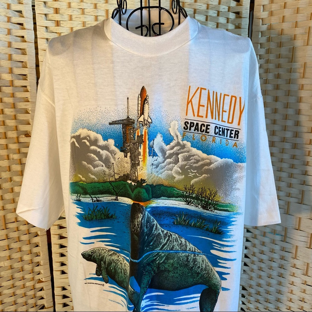Vintage 90s Single Stitch Nasa Kennedy Space Center Shuttle By Hanes ...
