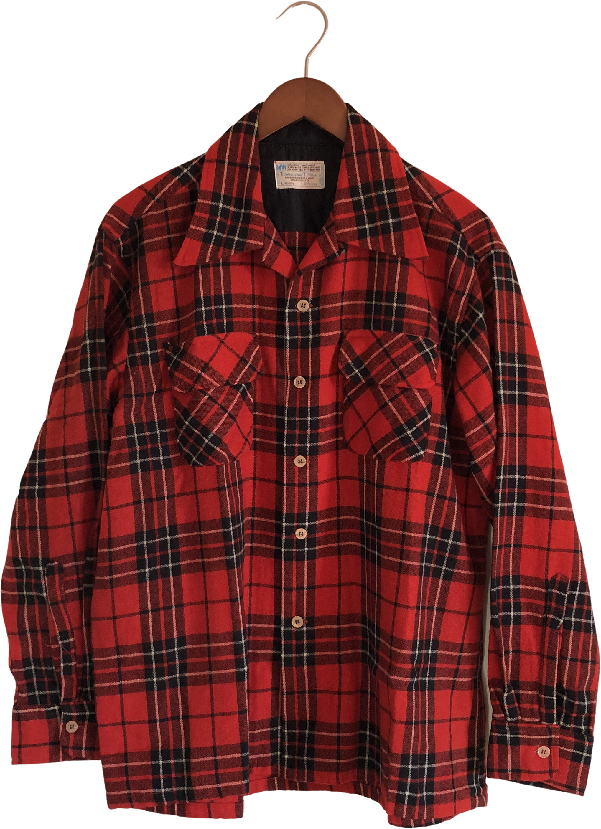 50s/60s Vintage Towncraft Flannel Red Black Plaid Wool By Towncraft Jc |  Shop THRILLING