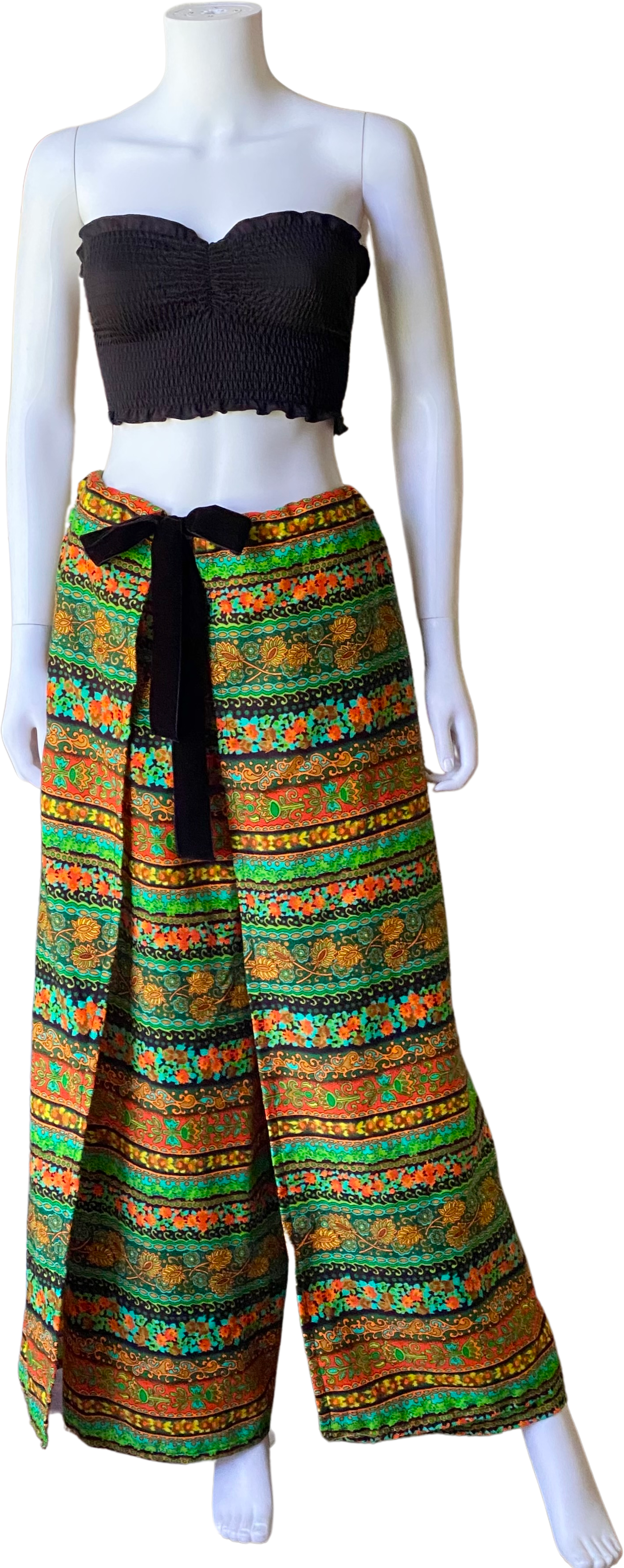 Vintage 60s Psychelic Bohemian Palazzo Wrap Pants