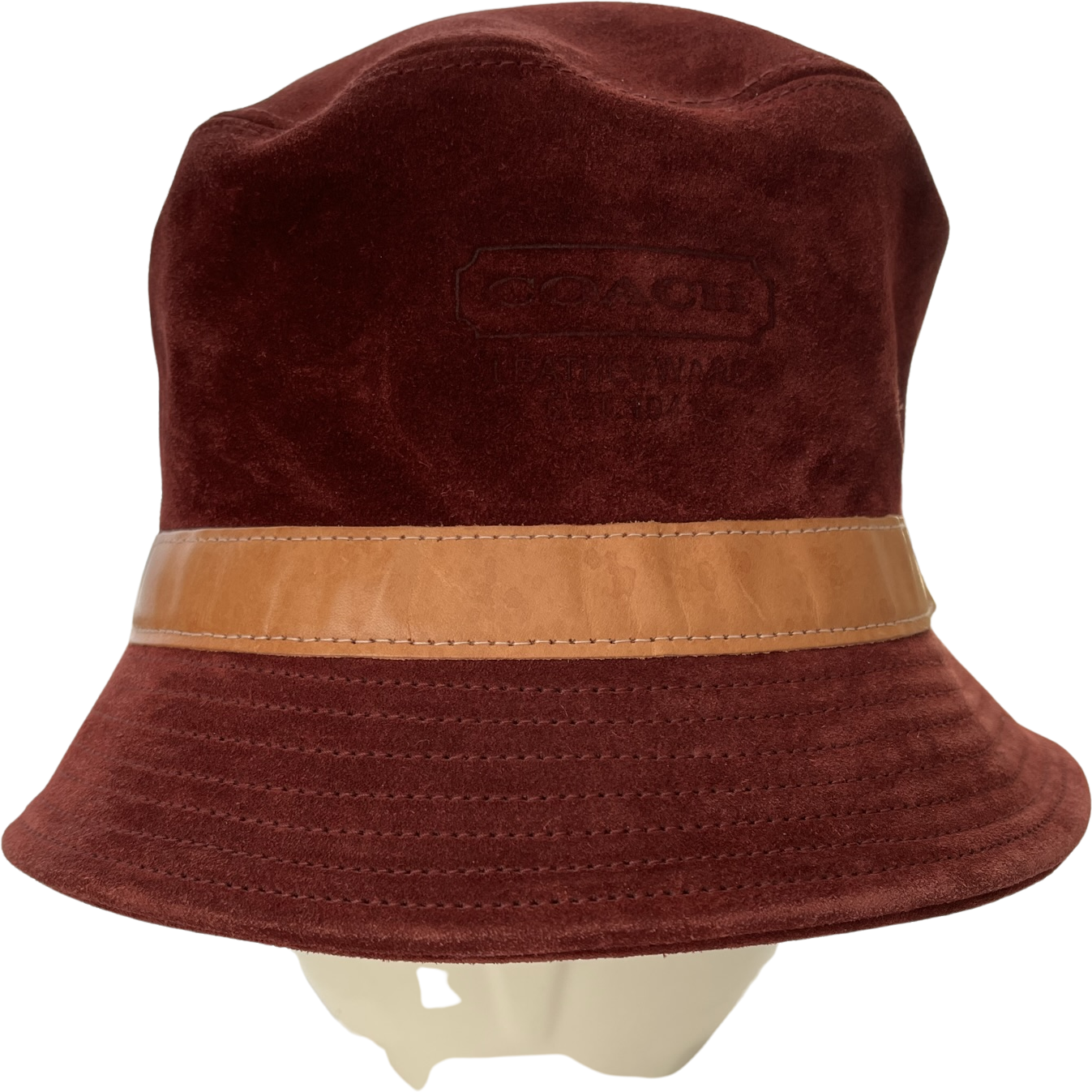 Vintage 00s Coach Suede Bucket Hat With Leather Strap Rust By