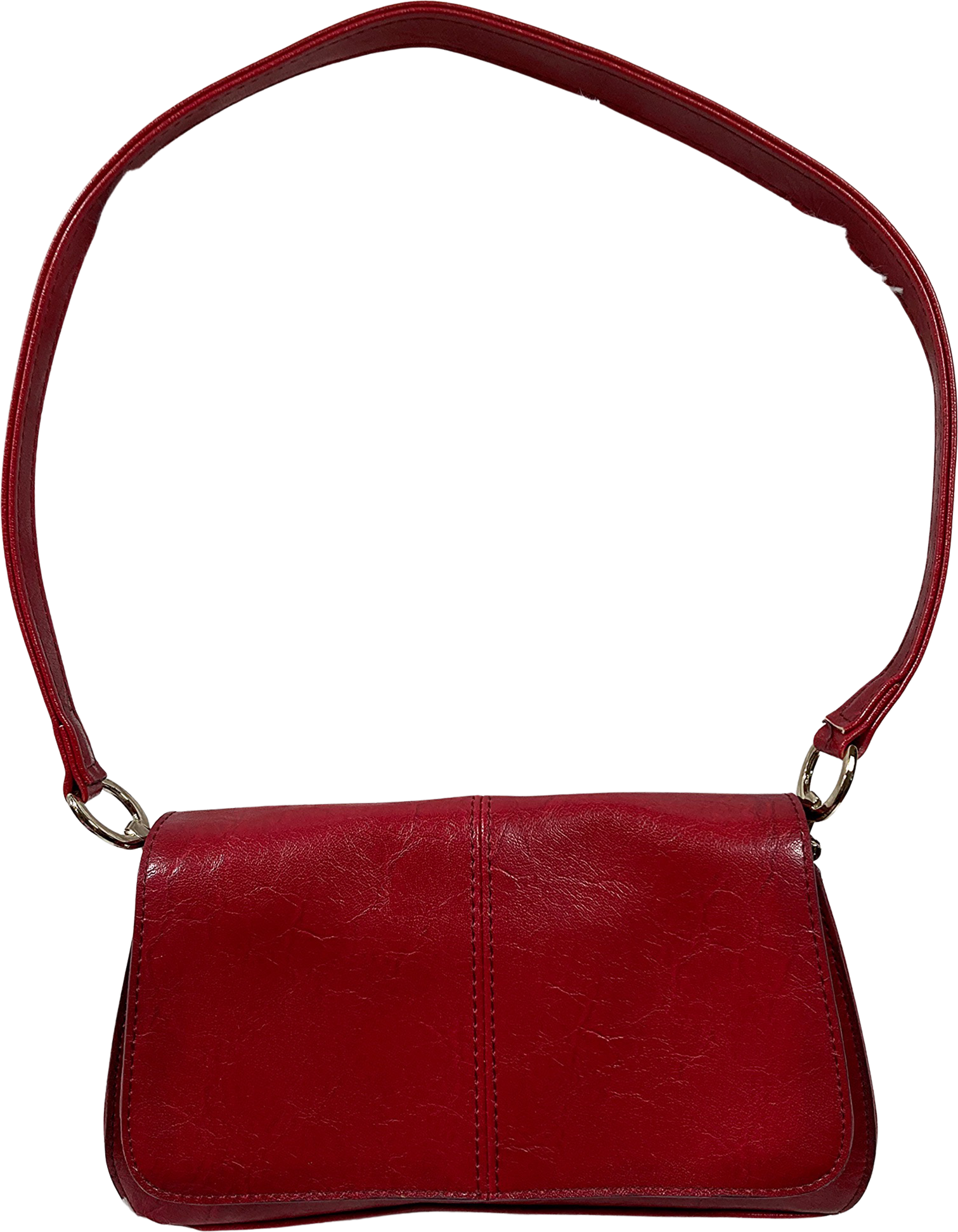 Vintage Liz Claiborne Small Red Polyvinyl Handled Bag on eBid